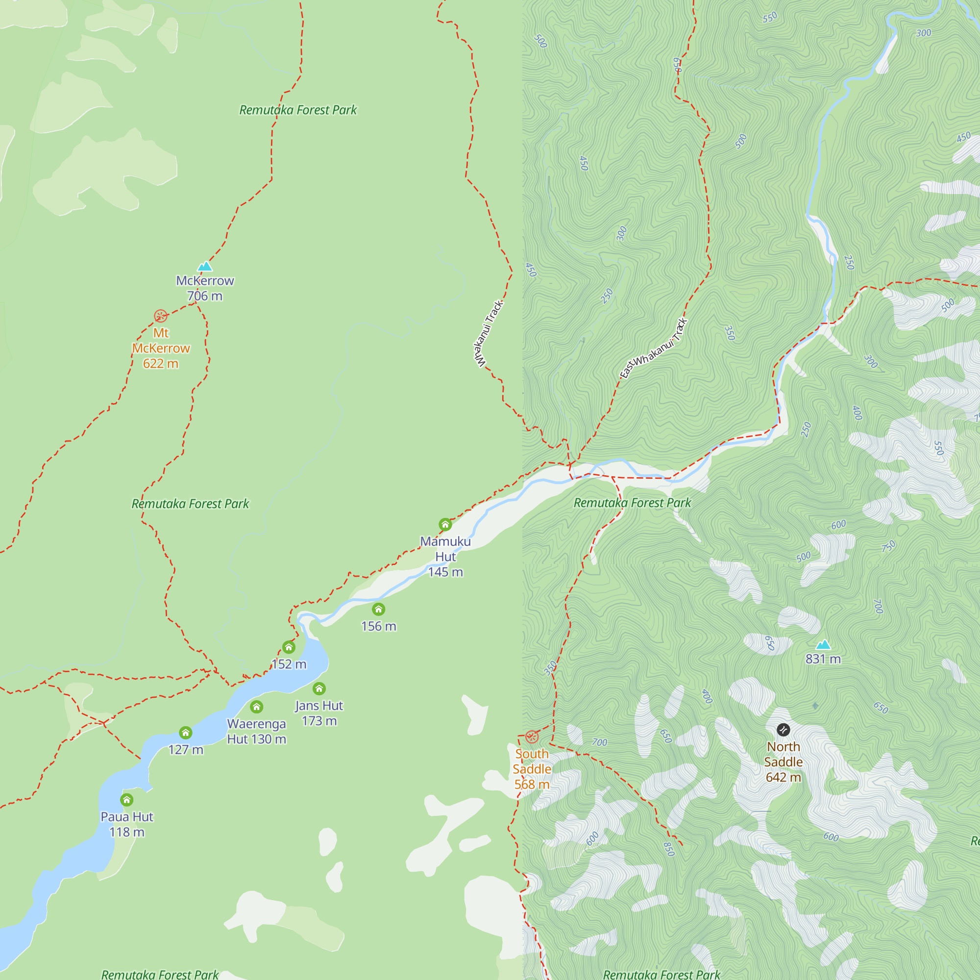 Haurangi Hut map