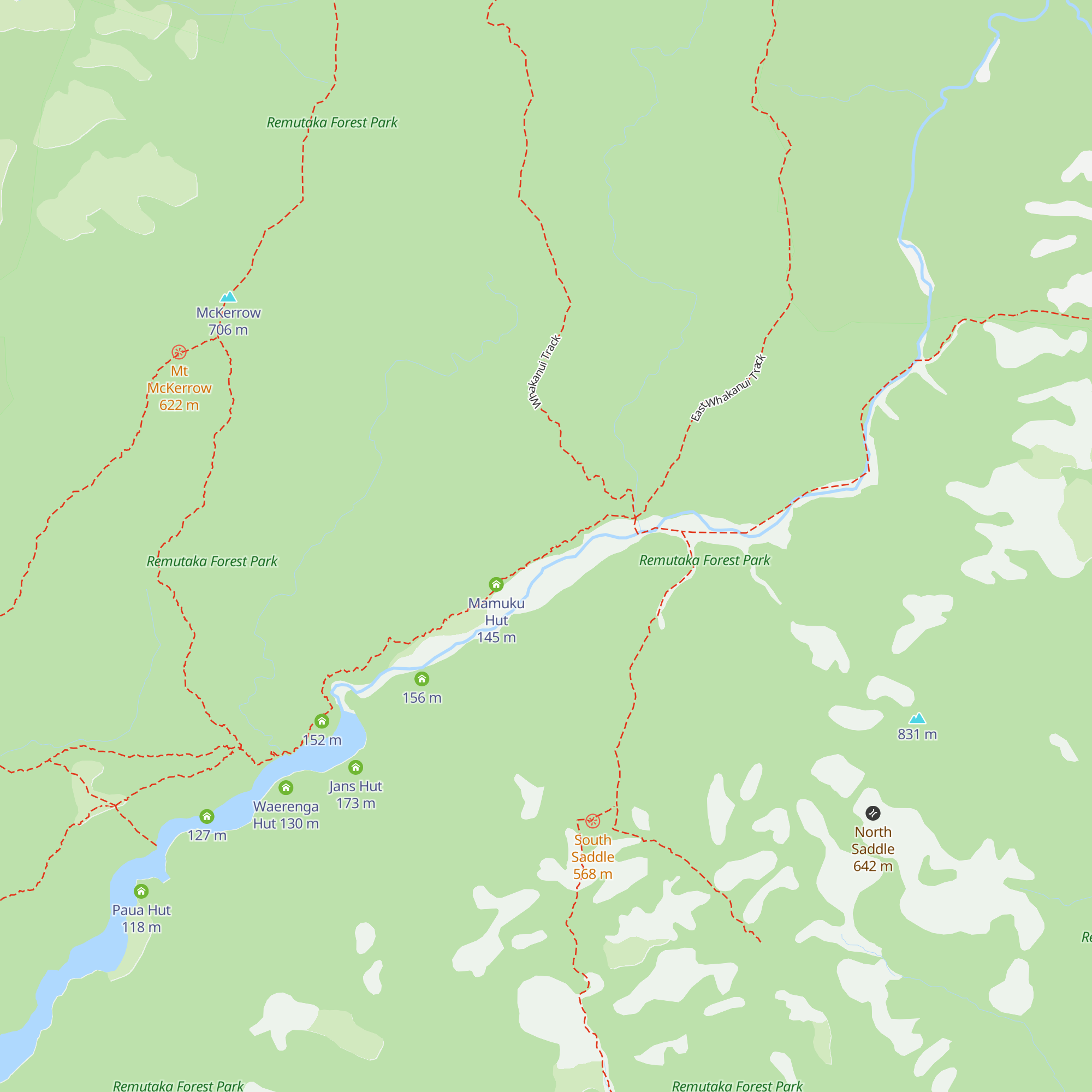Haurangi Hut map