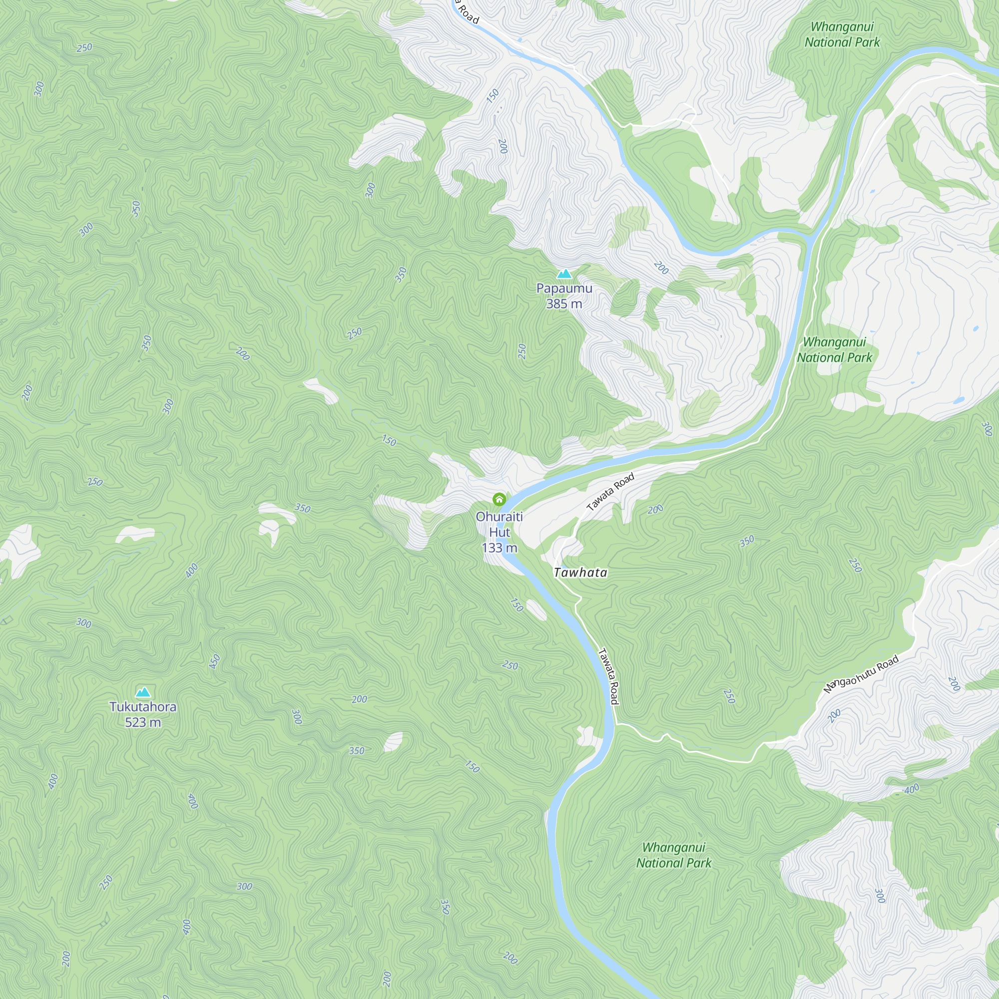 Ohuraiti Hut map