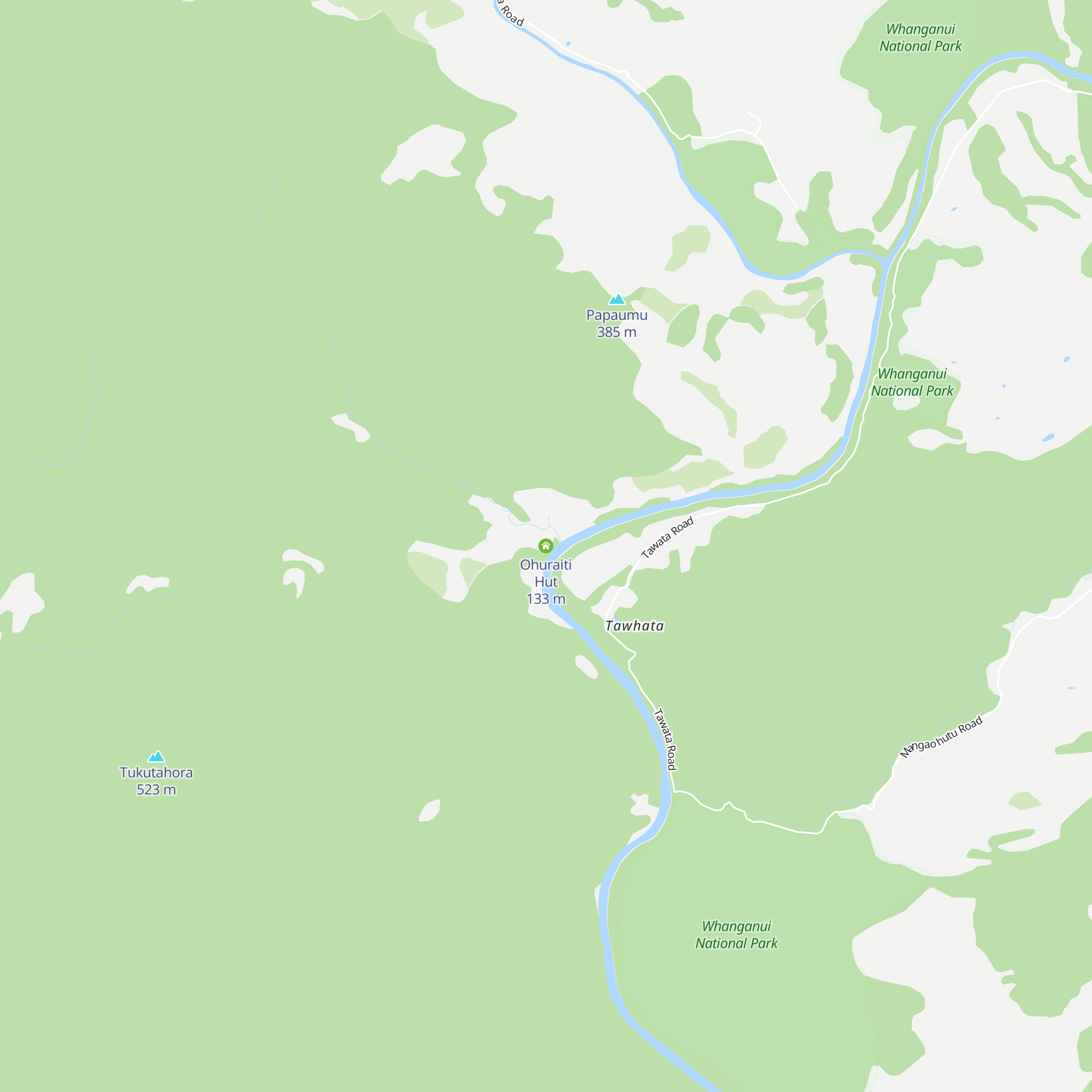 Ohuraiti Hut map