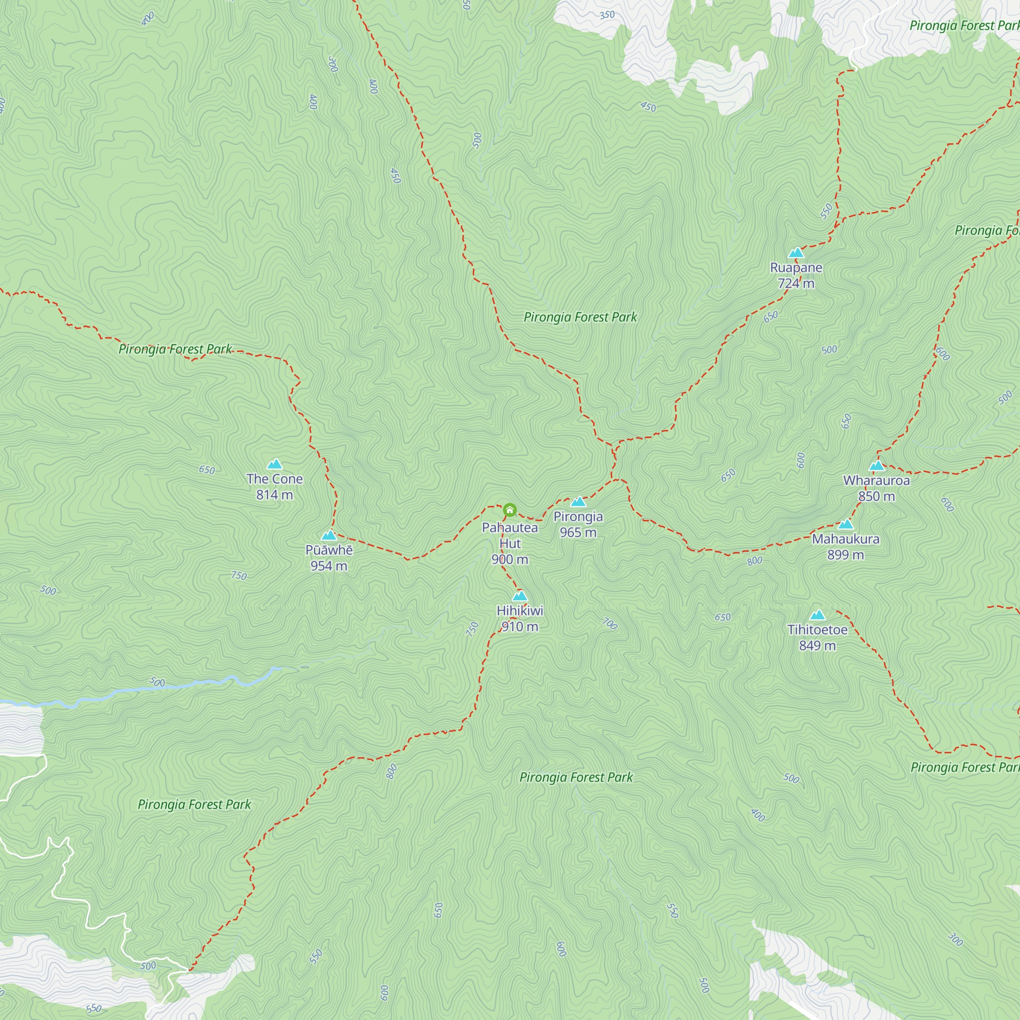 Pahautea Hut map