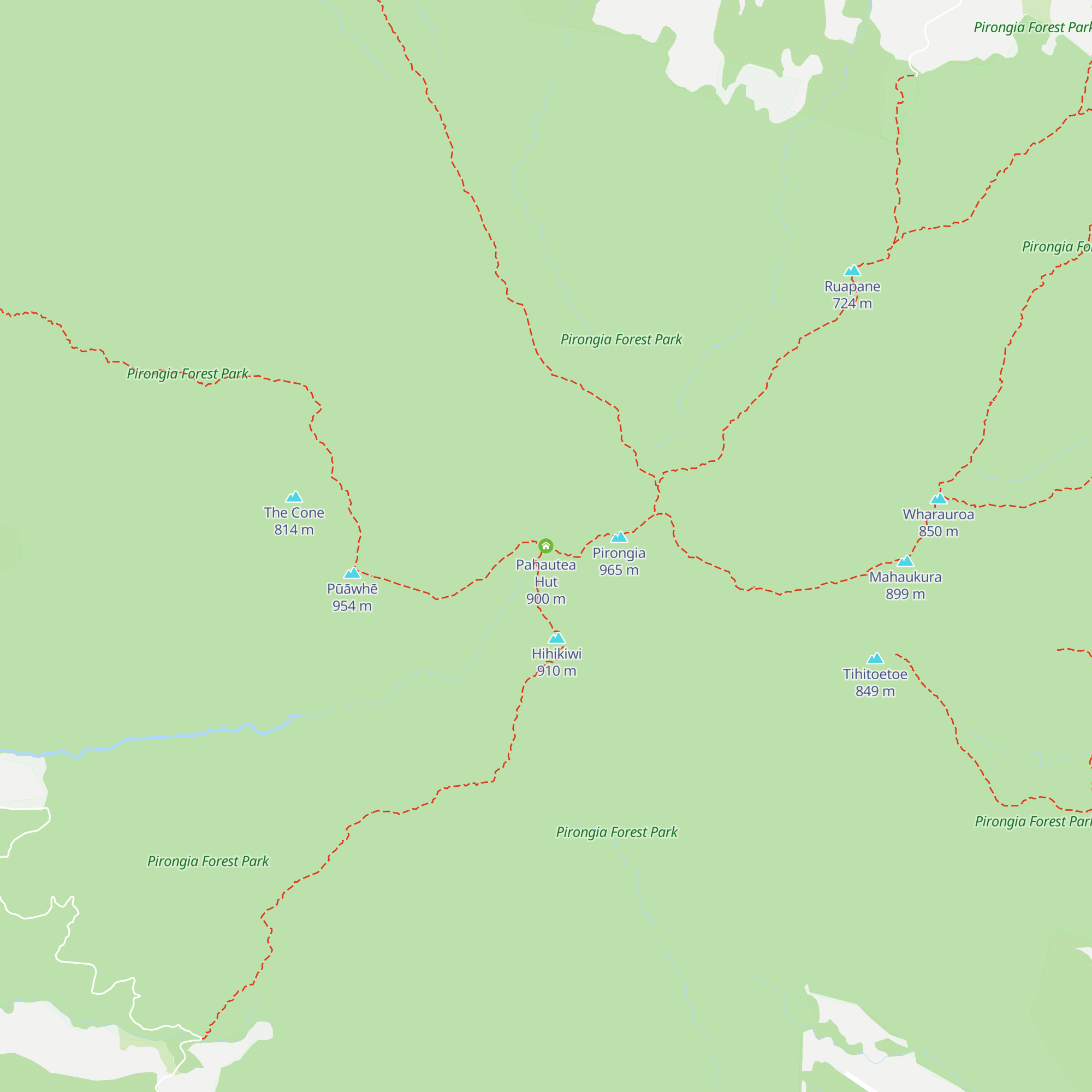 Pahautea Hut map