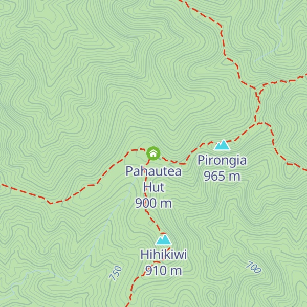 Map of Pahautea Hut