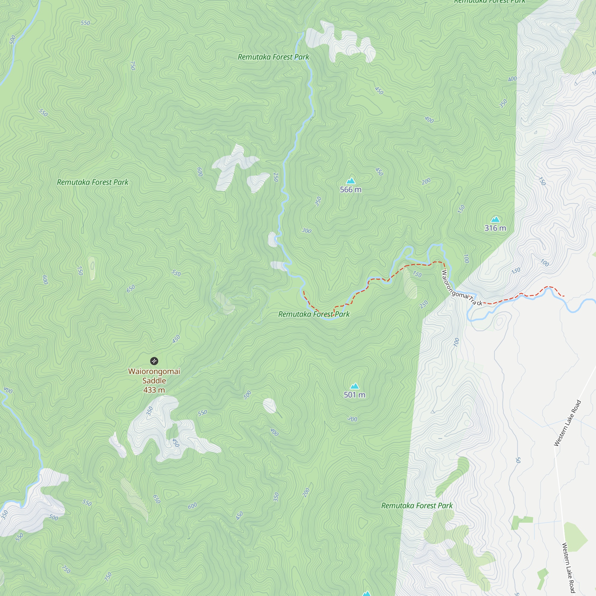 Waiorongomai Hut map