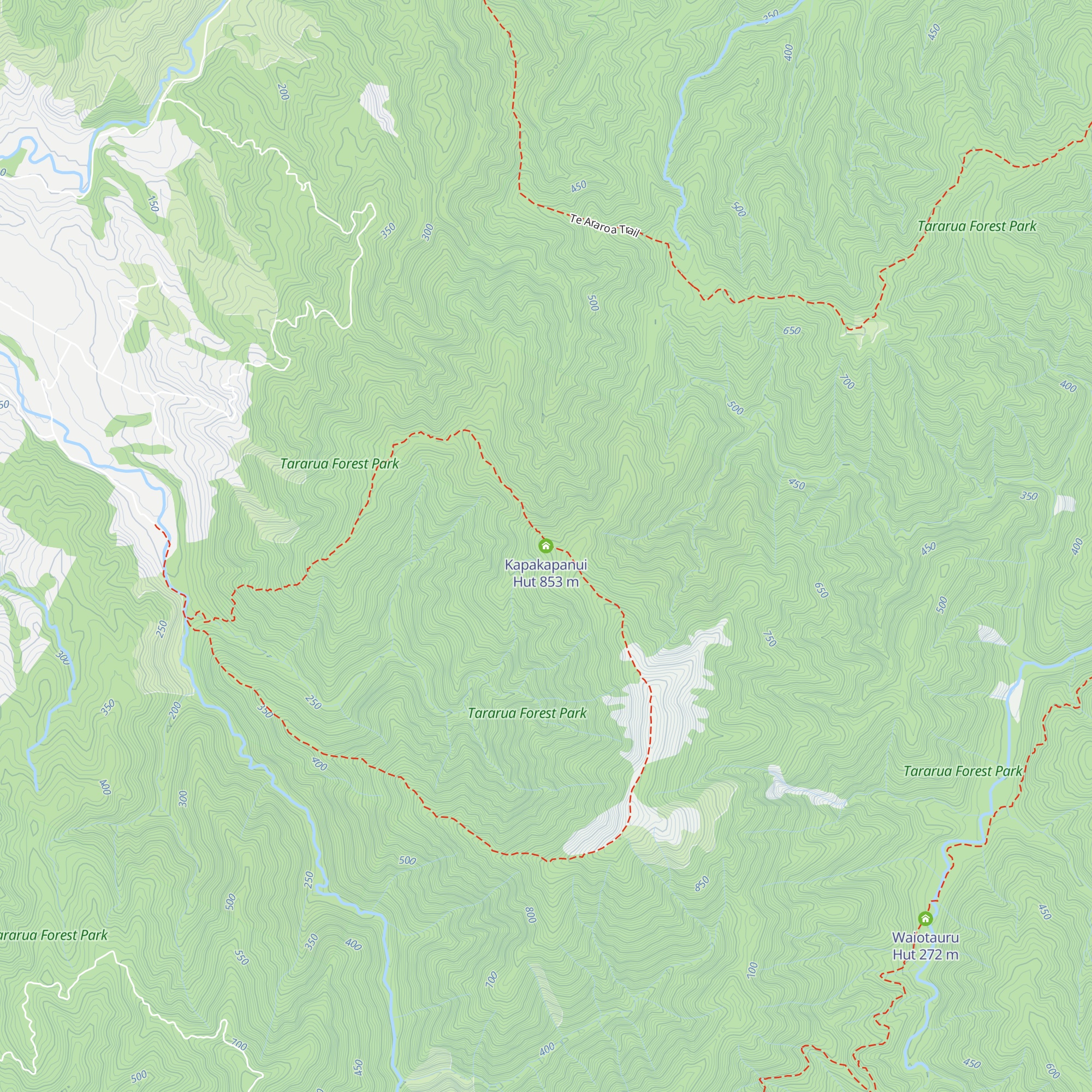 Kapakapanui Hut map