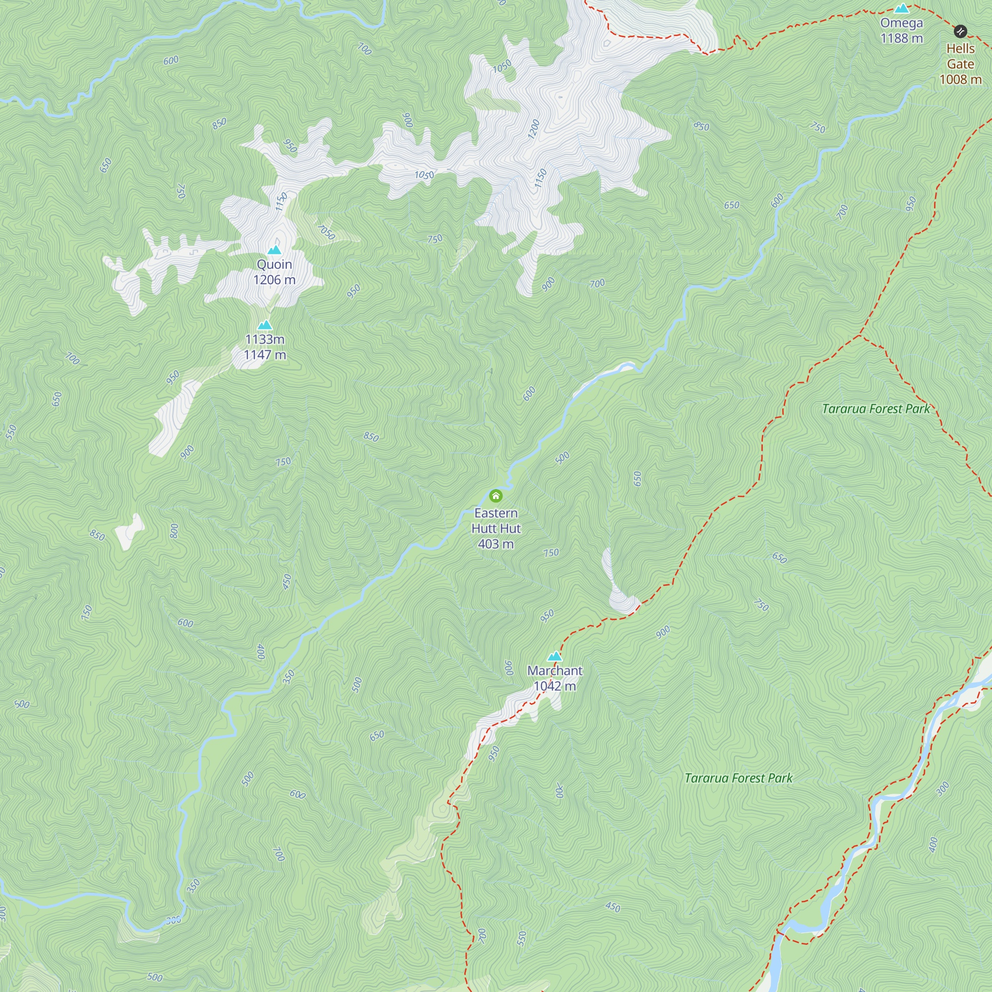Eastern Hutt Hut map