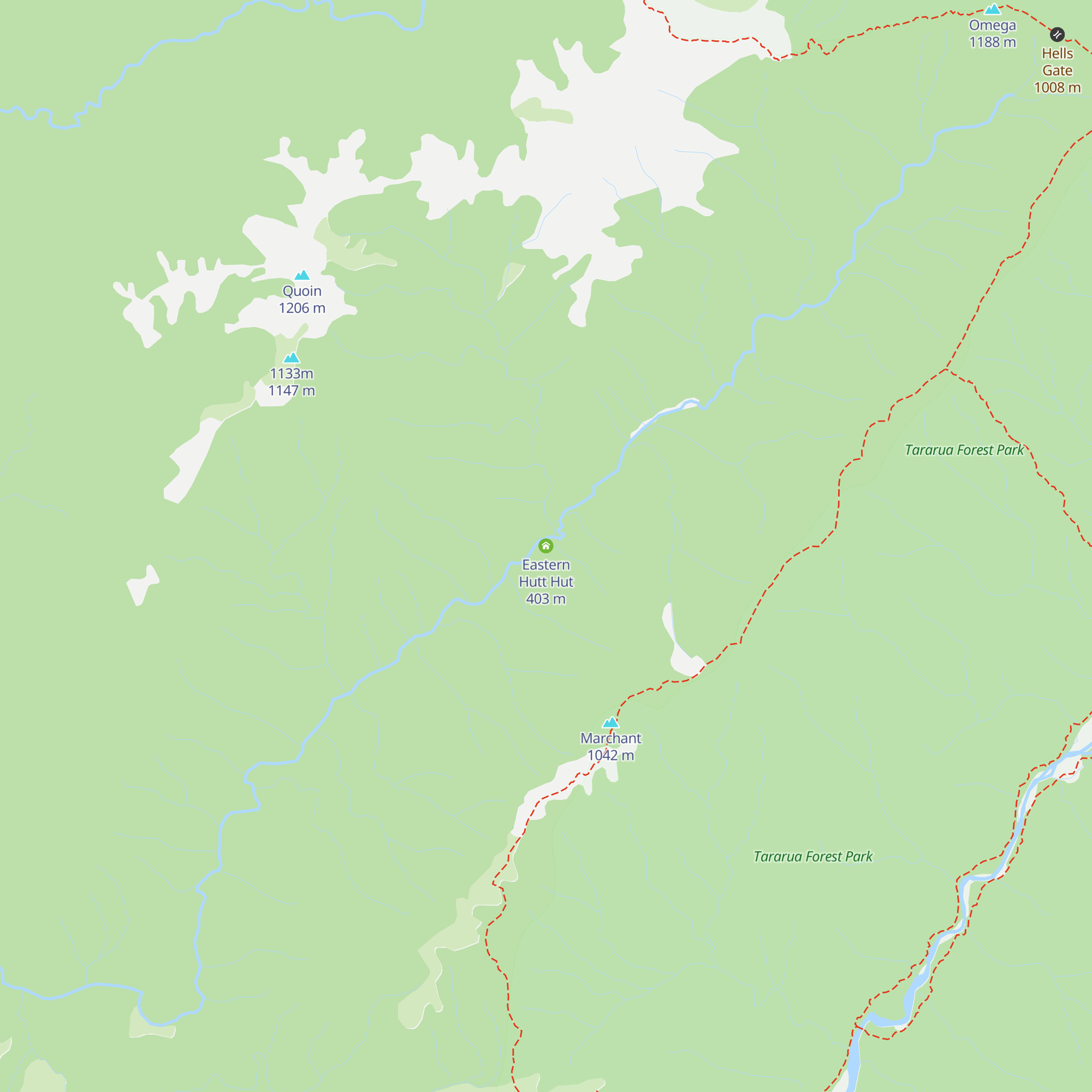 Eastern Hutt Hut map