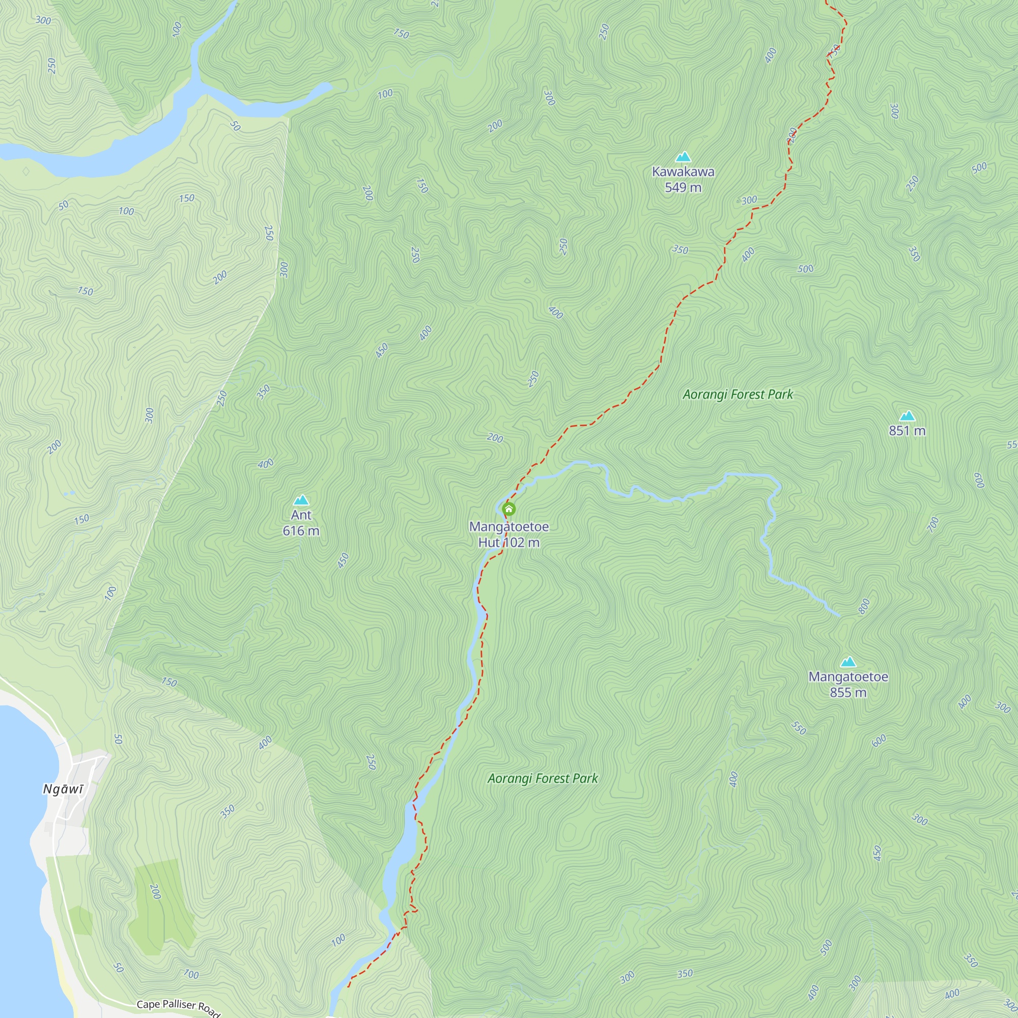 Mangatoetoe Hut map
