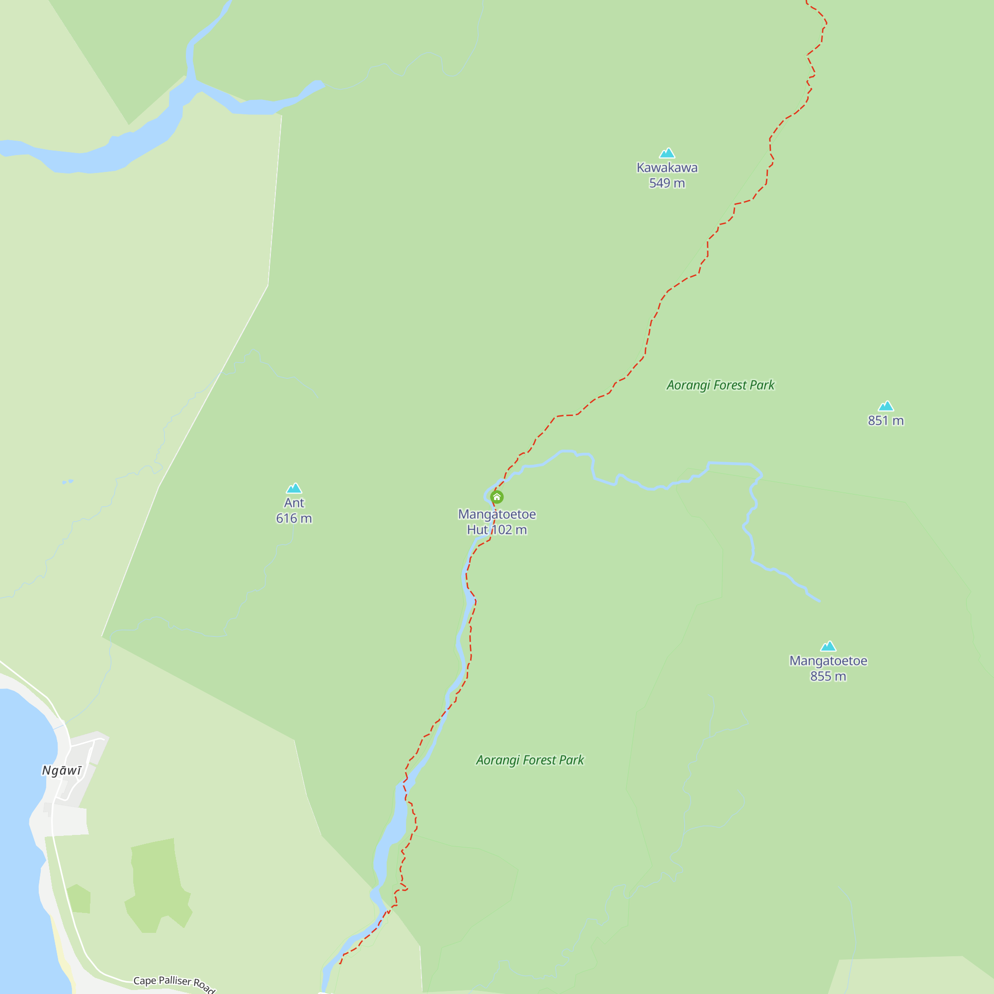 Mangatoetoe Hut map