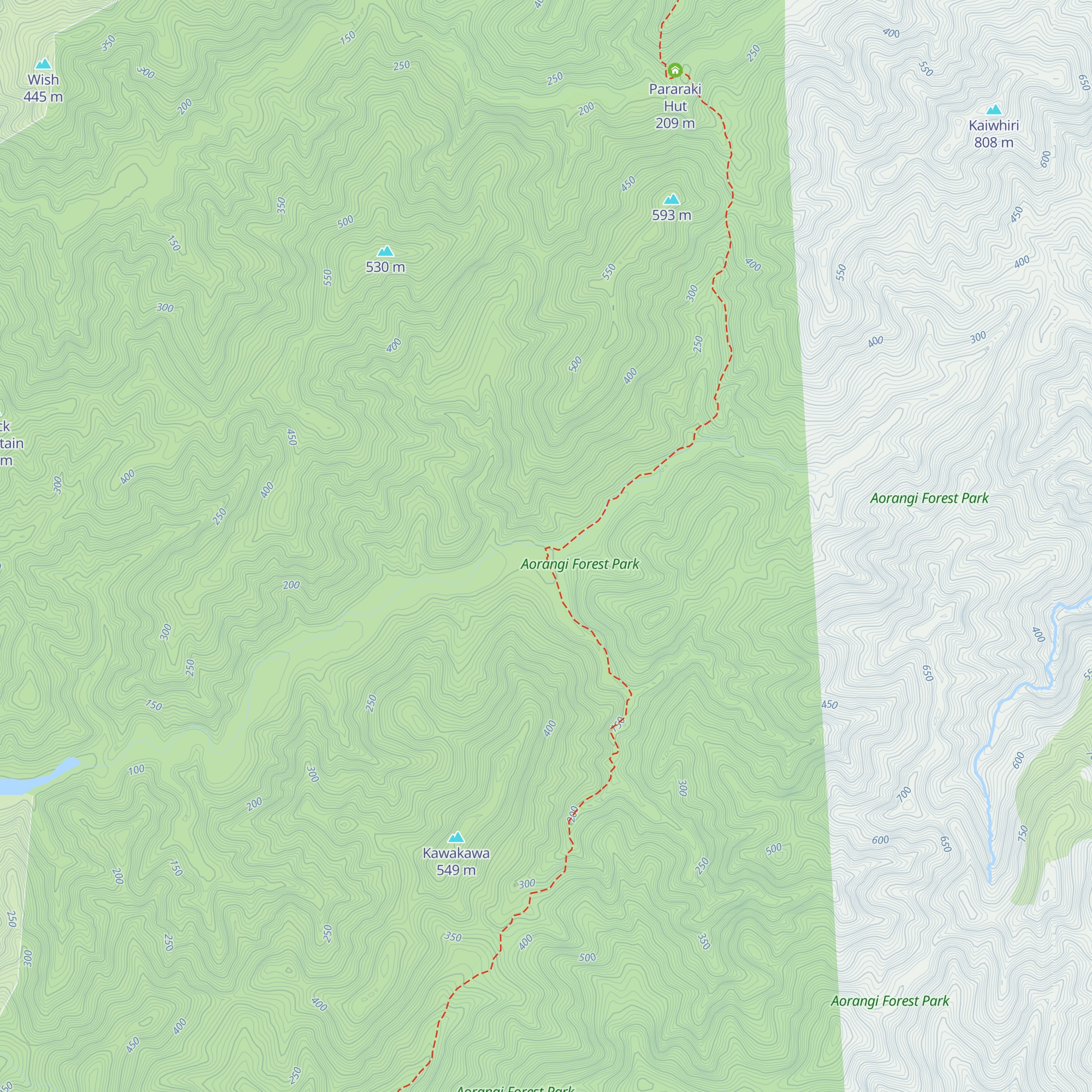 Kawakawa Hut map