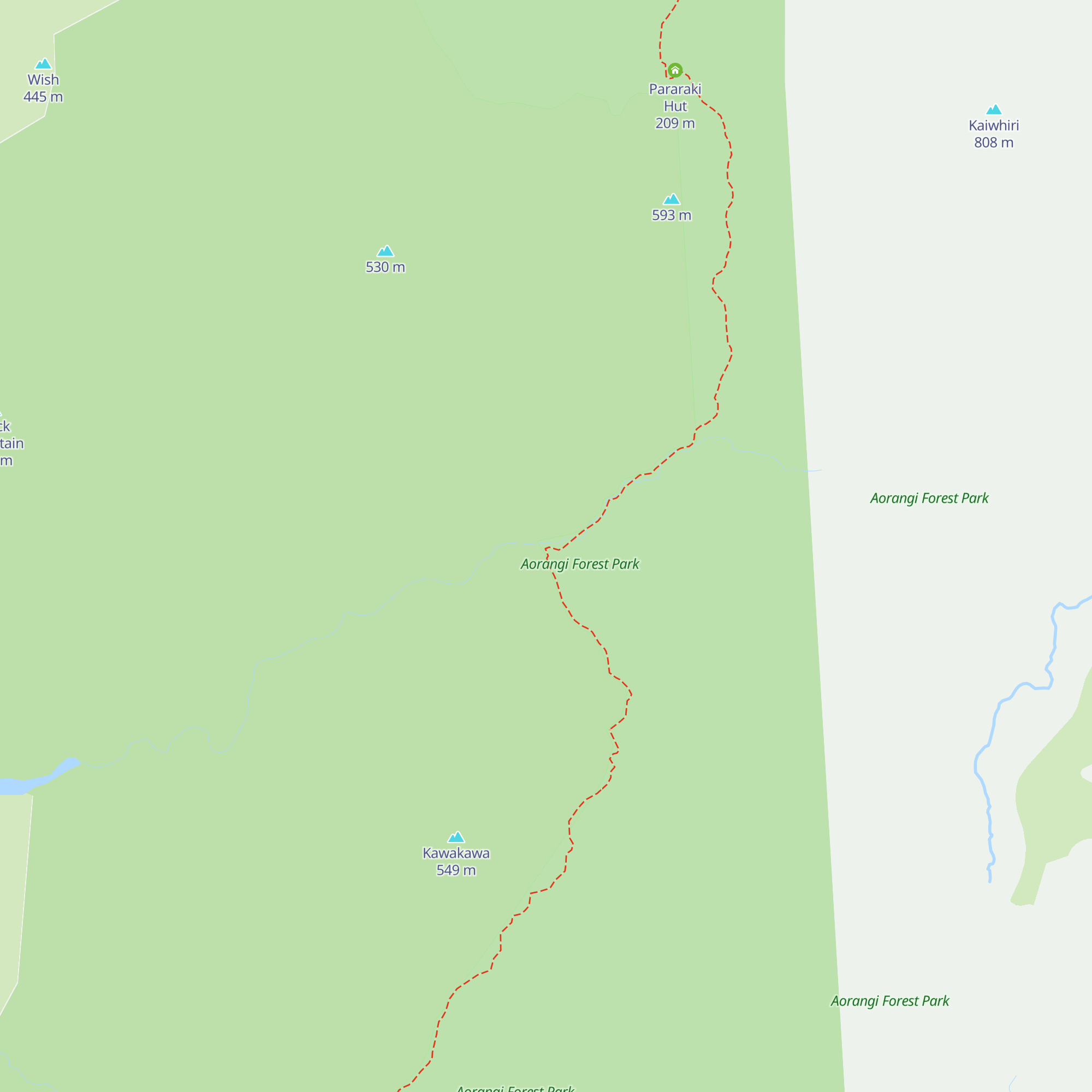 Kawakawa Hut map