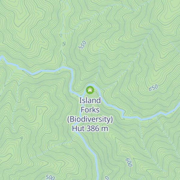 Map of Island Forks (Biodiversity) Hut