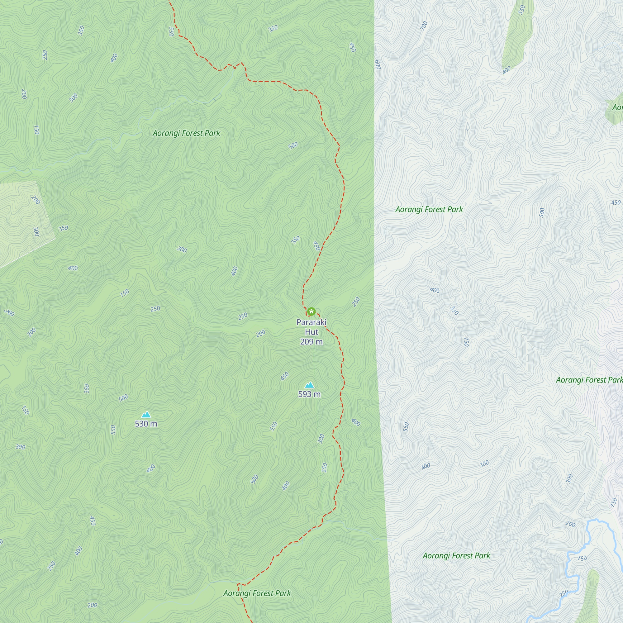 Pararaki Hut map