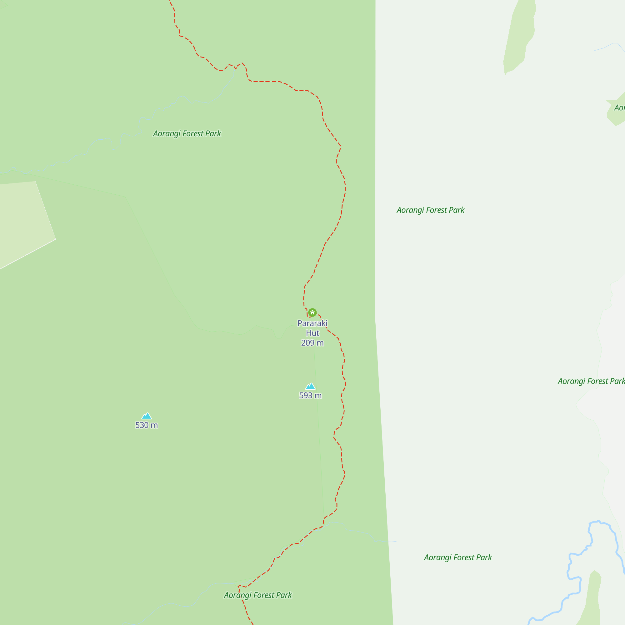 Pararaki Hut map
