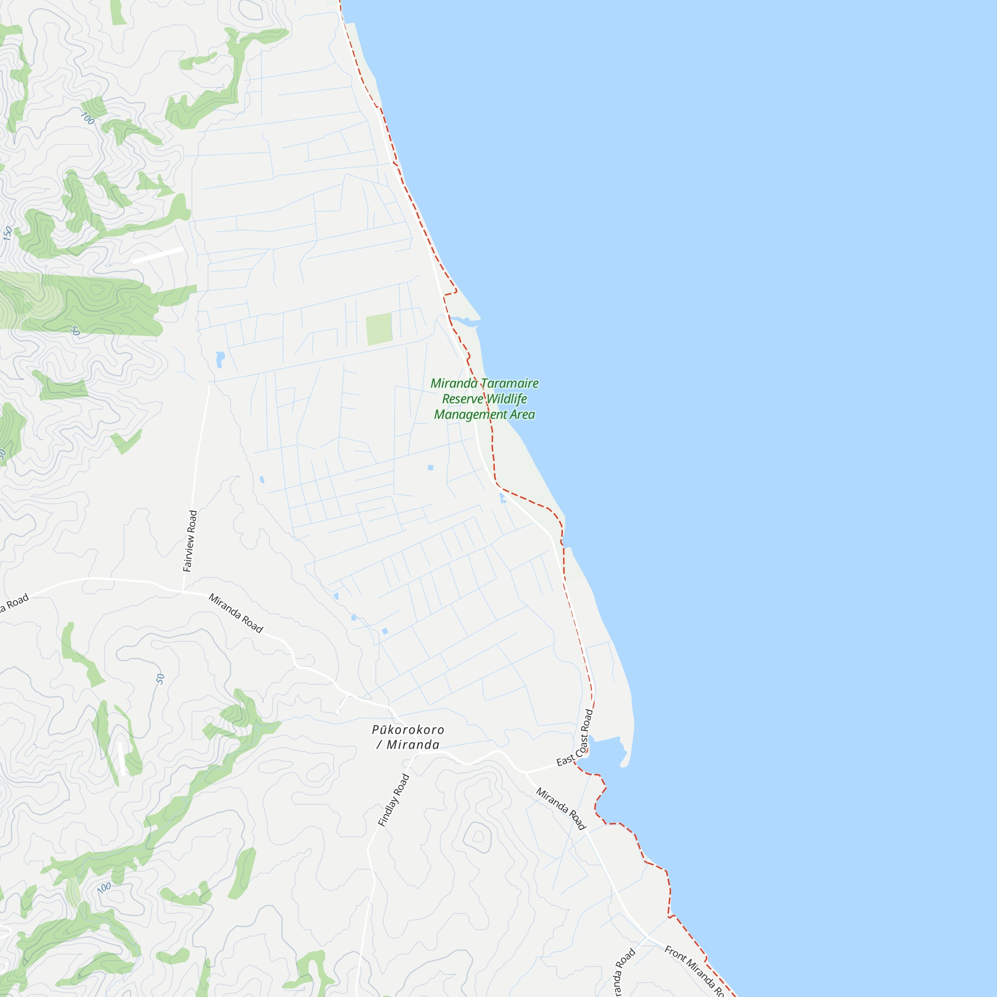 Pūkorokoro Miranda Shorebird Centre map