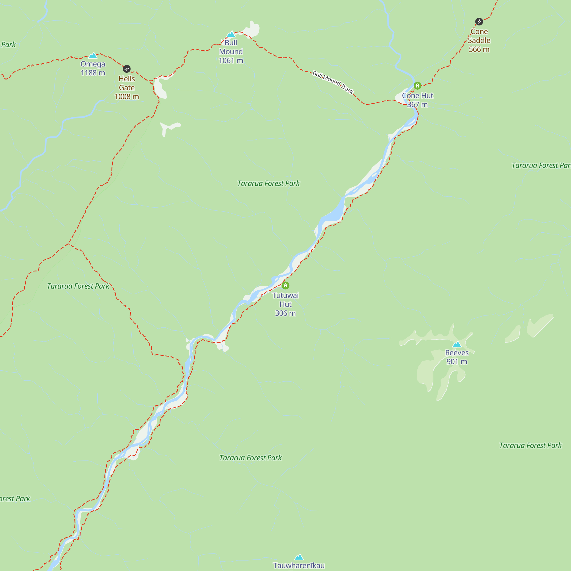 Tutuwai Hut map