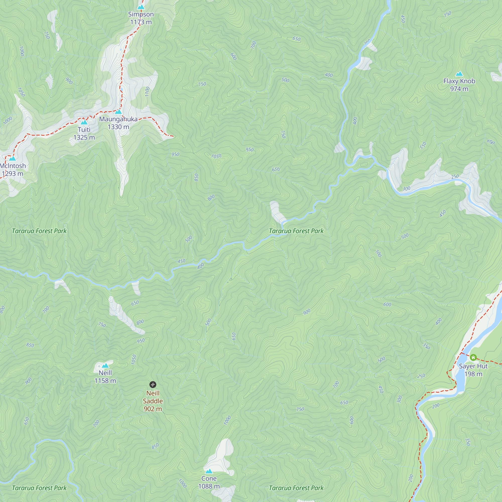 Neill Forks Hut map