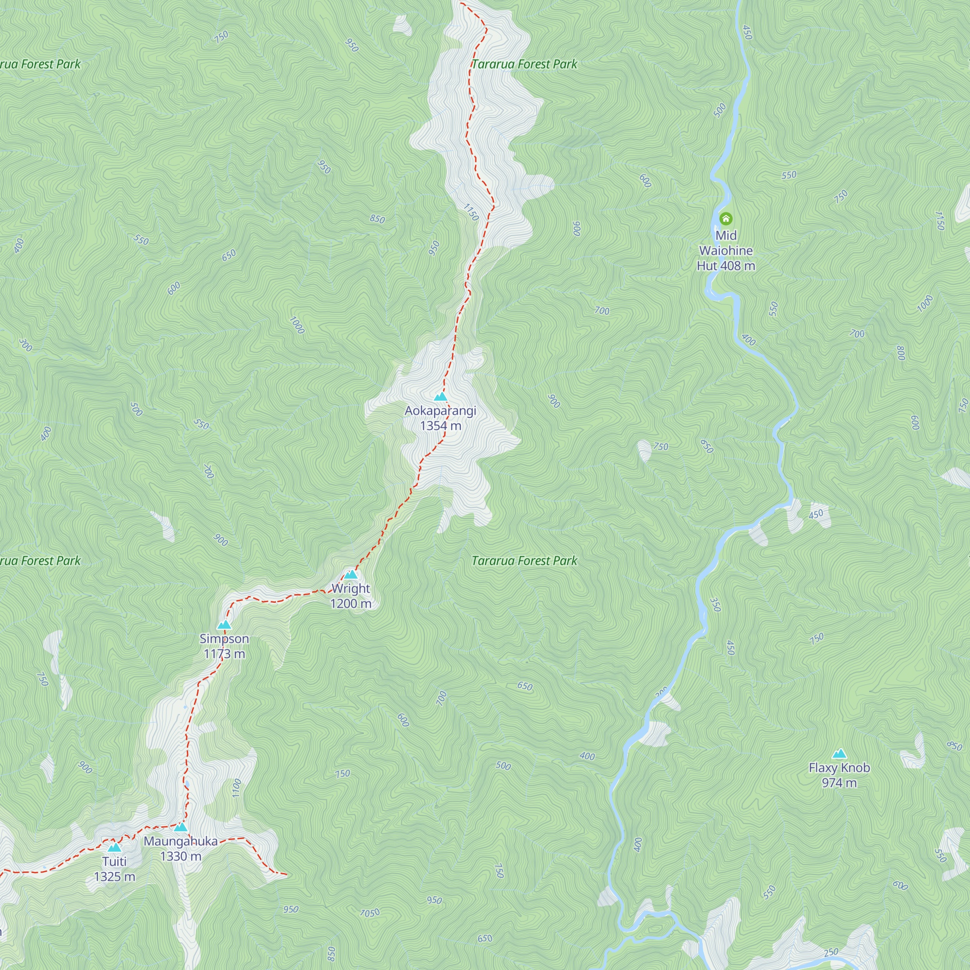 Aokaparangi Hut map