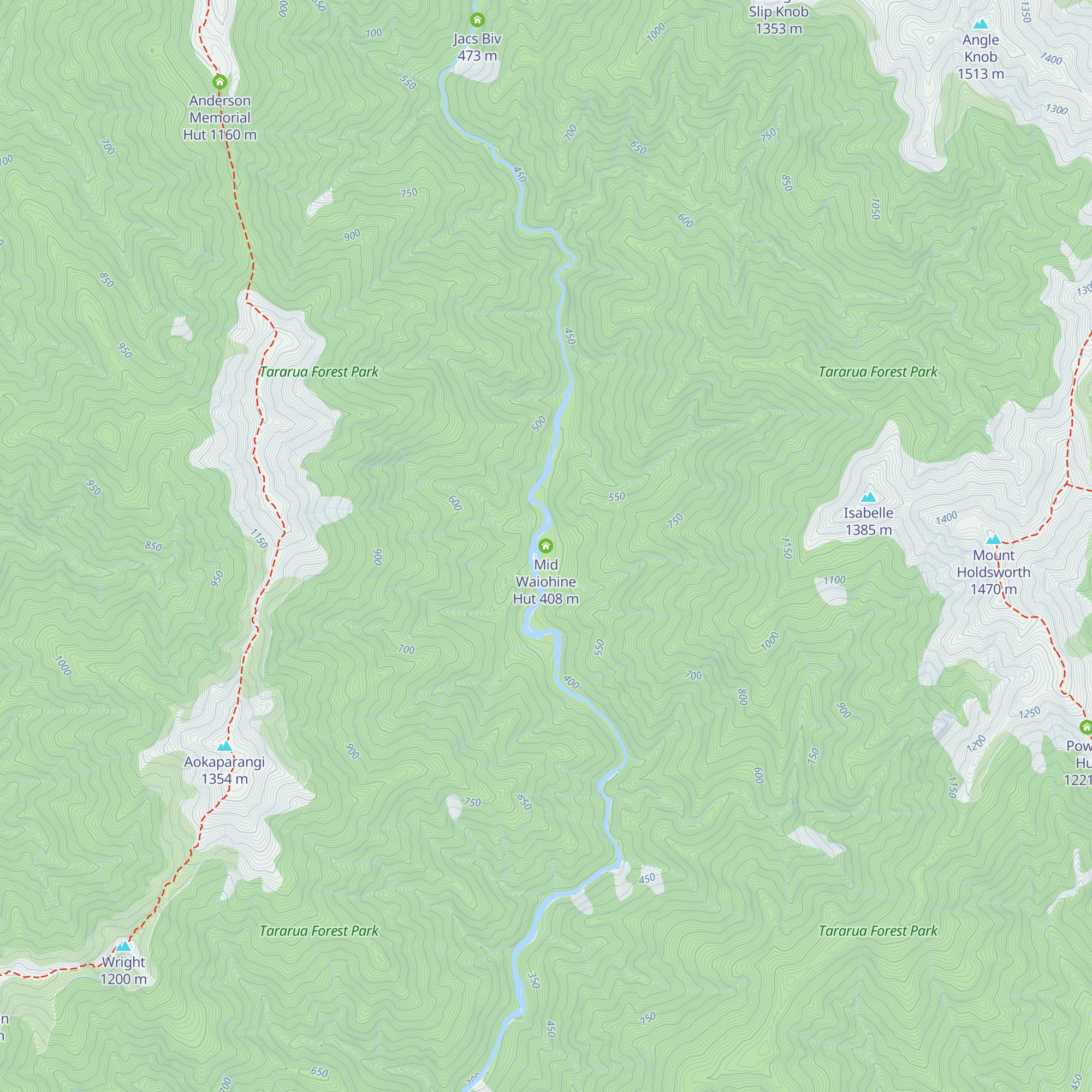Mid Waiohine Hut map