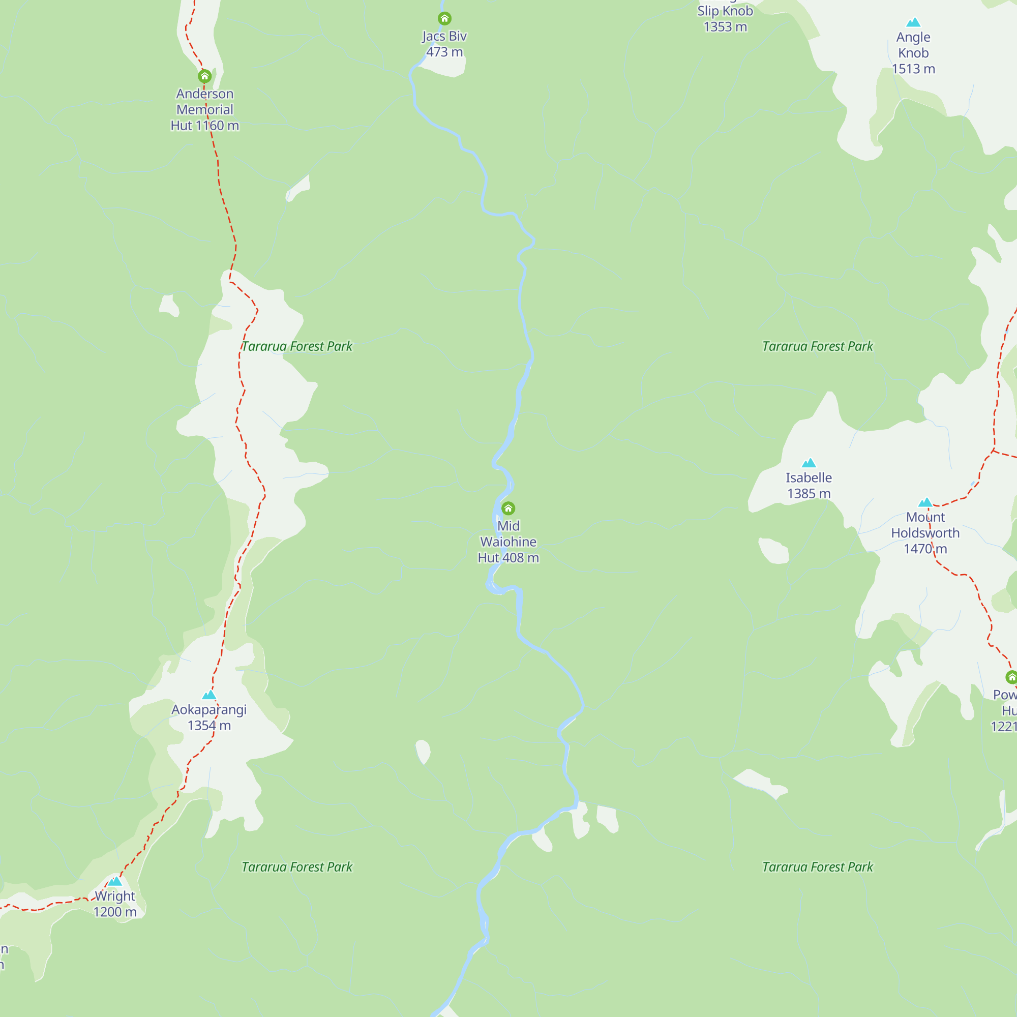 Mid Waiohine Hut map
