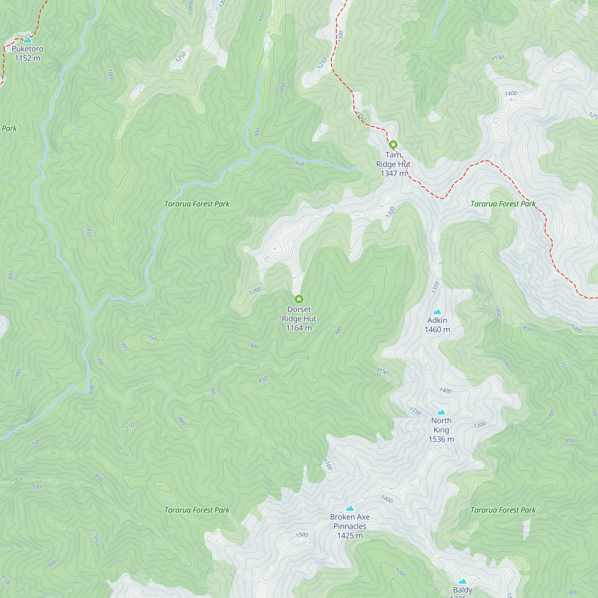 Dorset Ridge Hut map