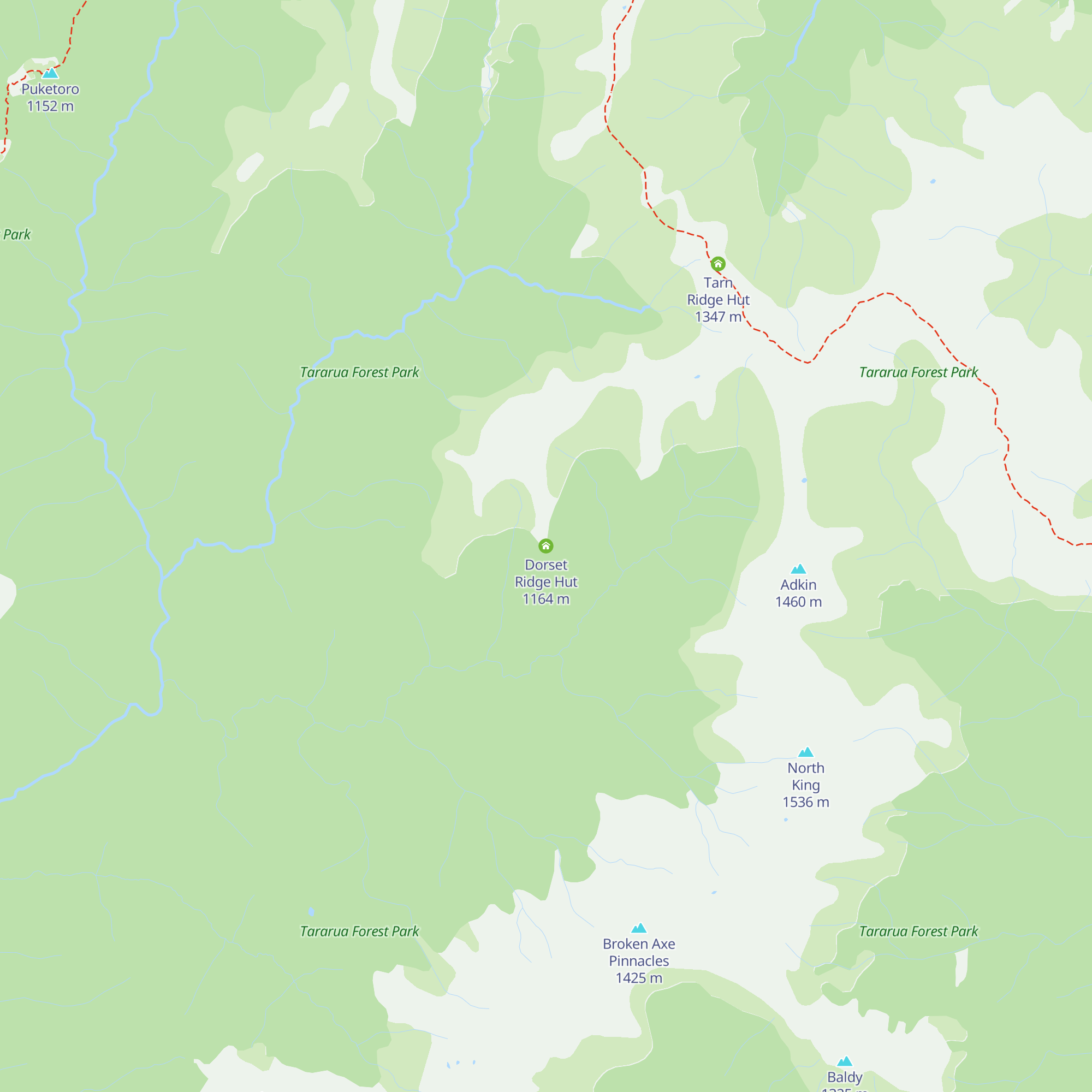 Dorset Ridge Hut map