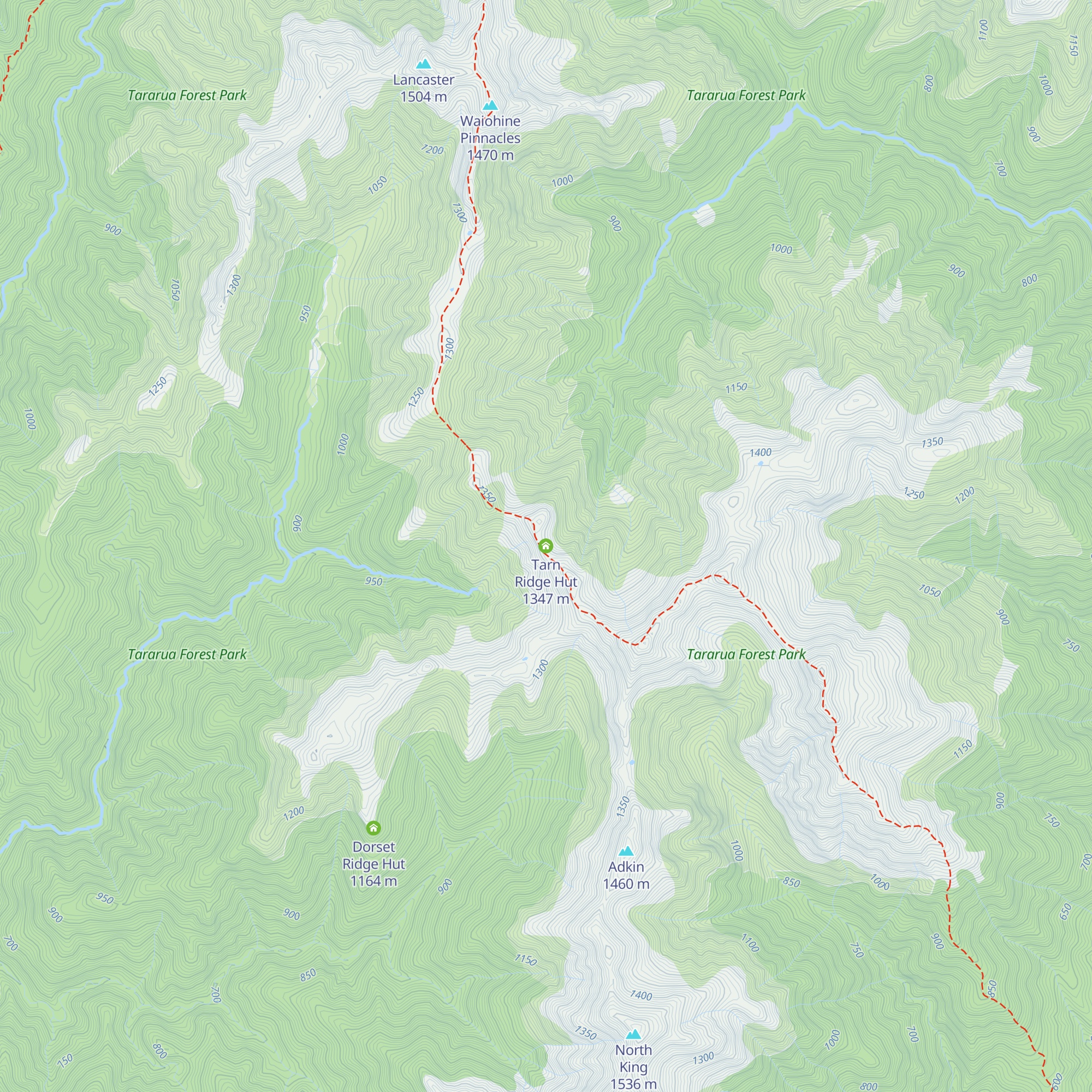 Tarn Ridge Hut map