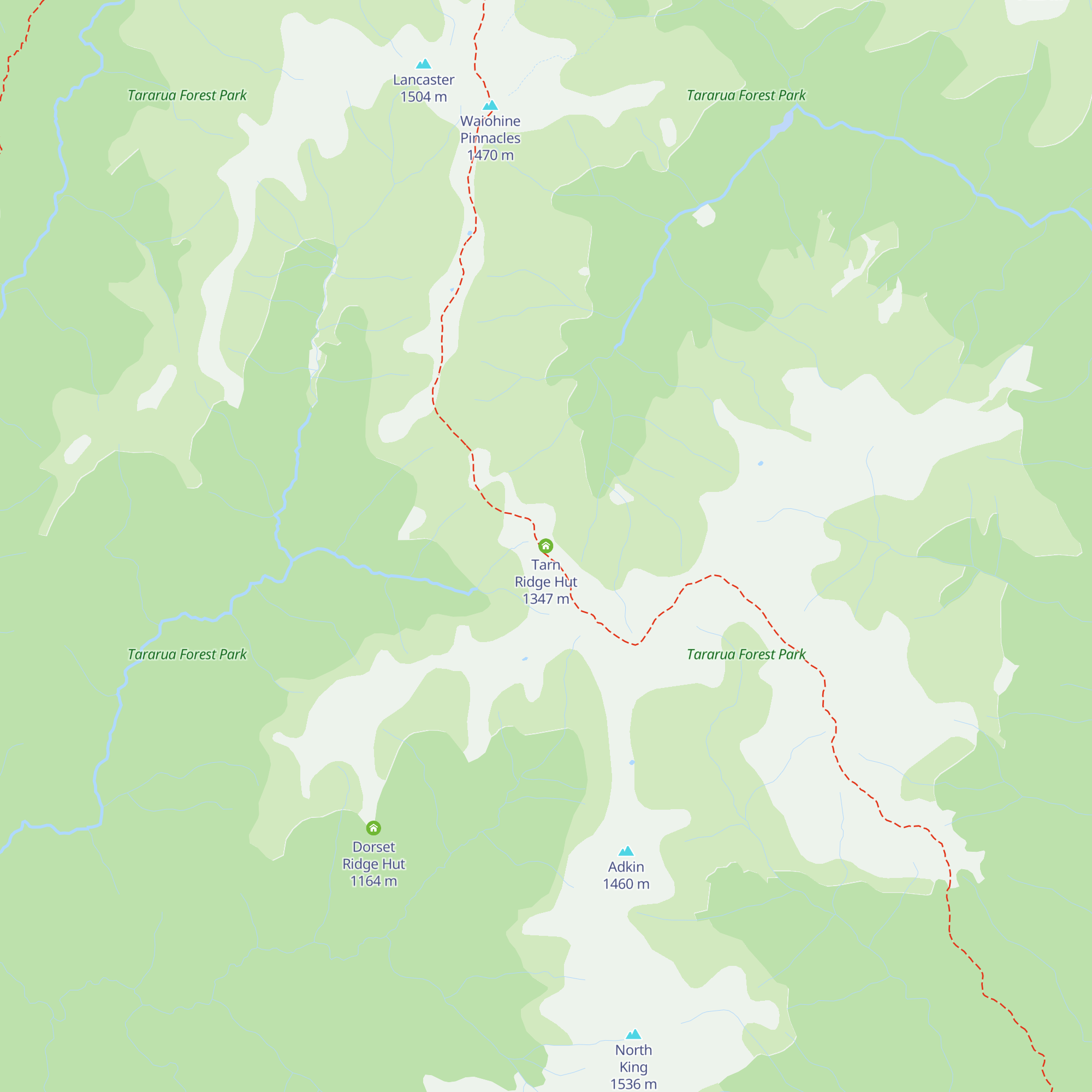 Tarn Ridge Hut map
