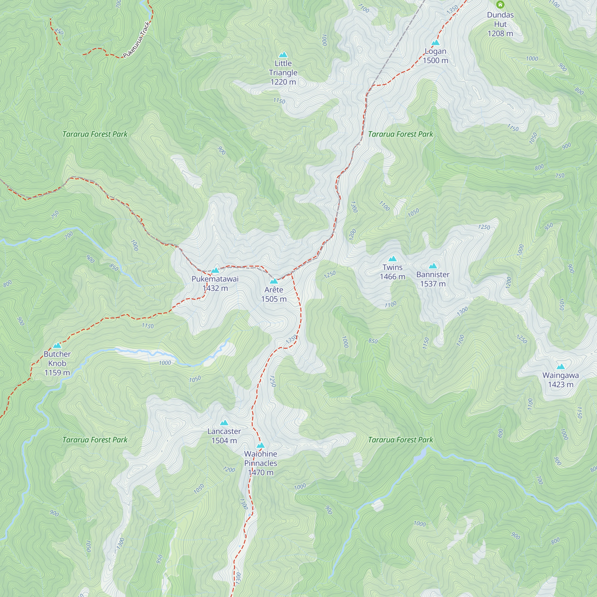 Arete Hut map