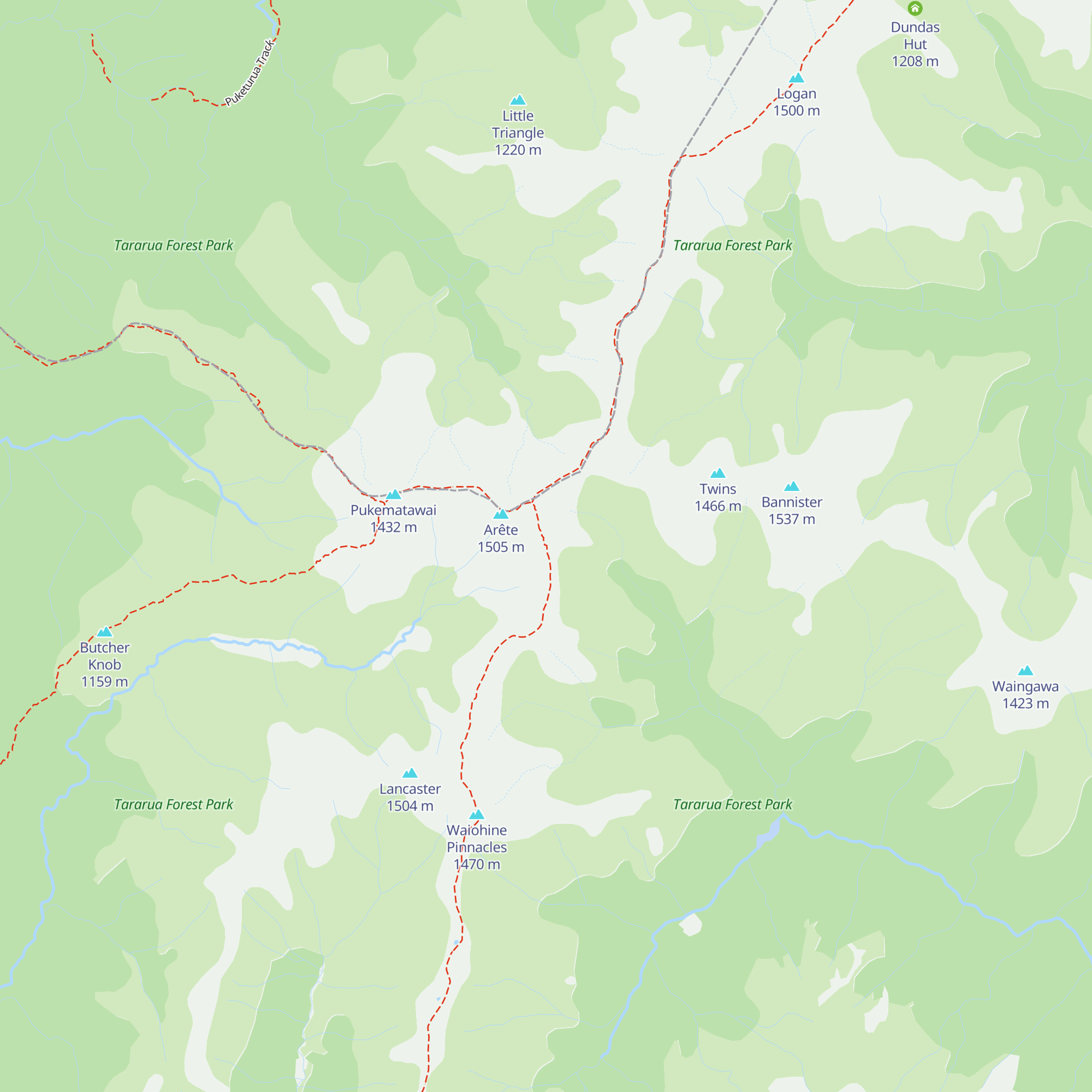 Arete Hut map