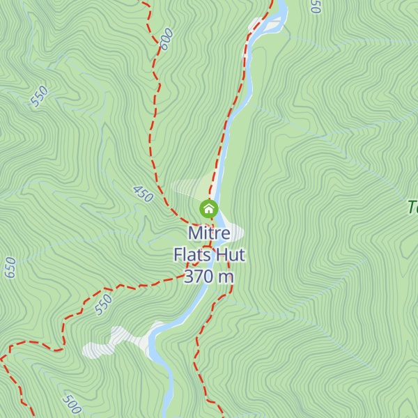 Map of Mitre Flats Hut