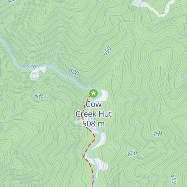 Map of Cow Creek Hut