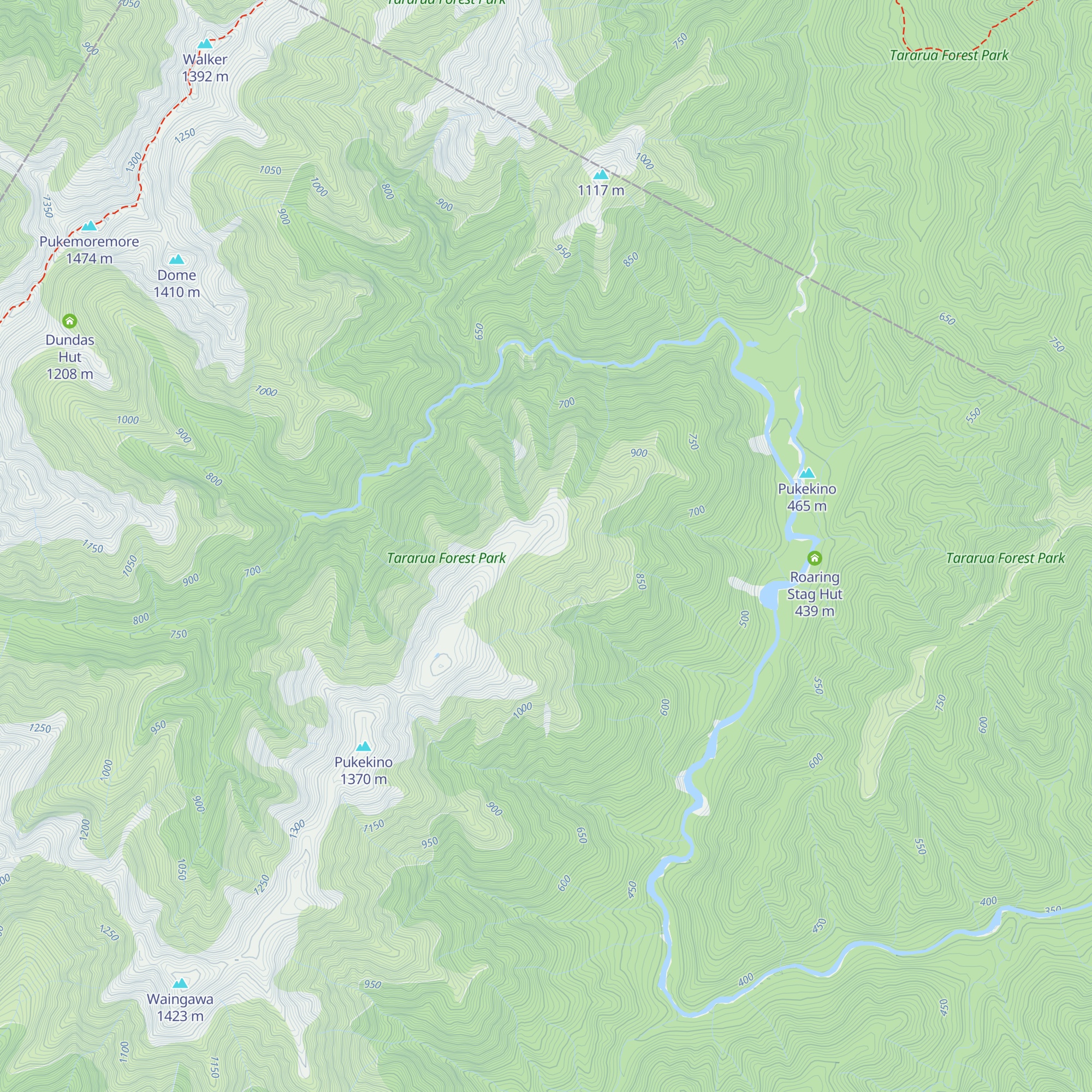 Cattle Ridge Hut map