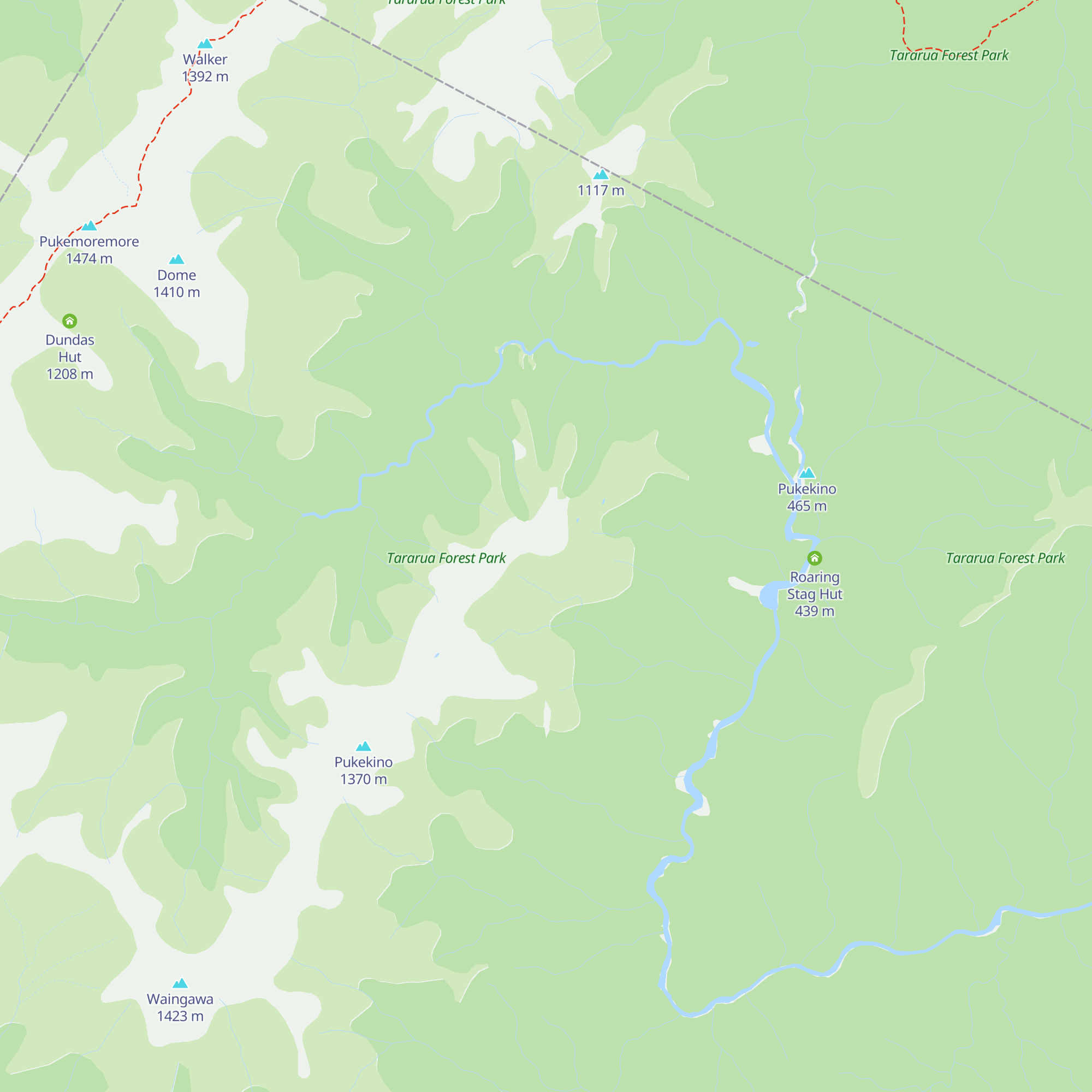 Cattle Ridge Hut map