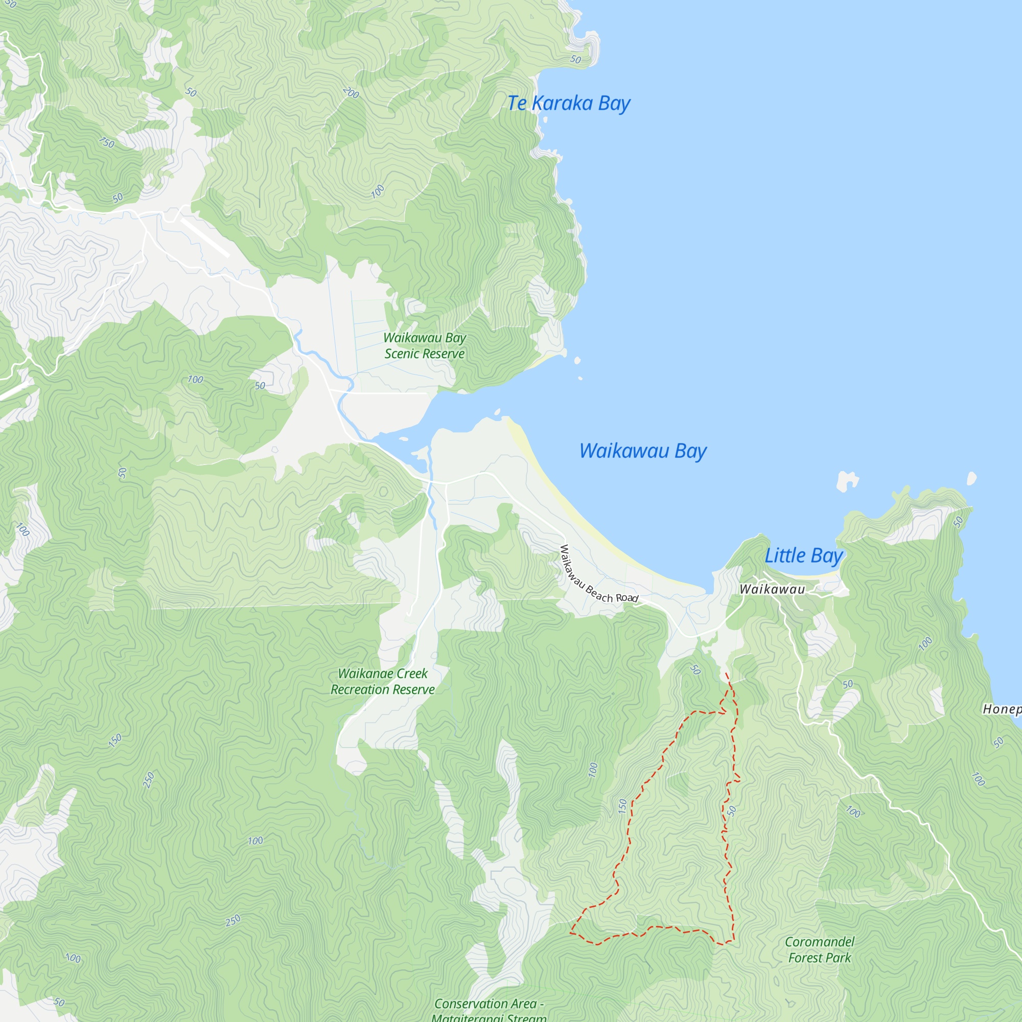 Waikawau Bay Lodge map
