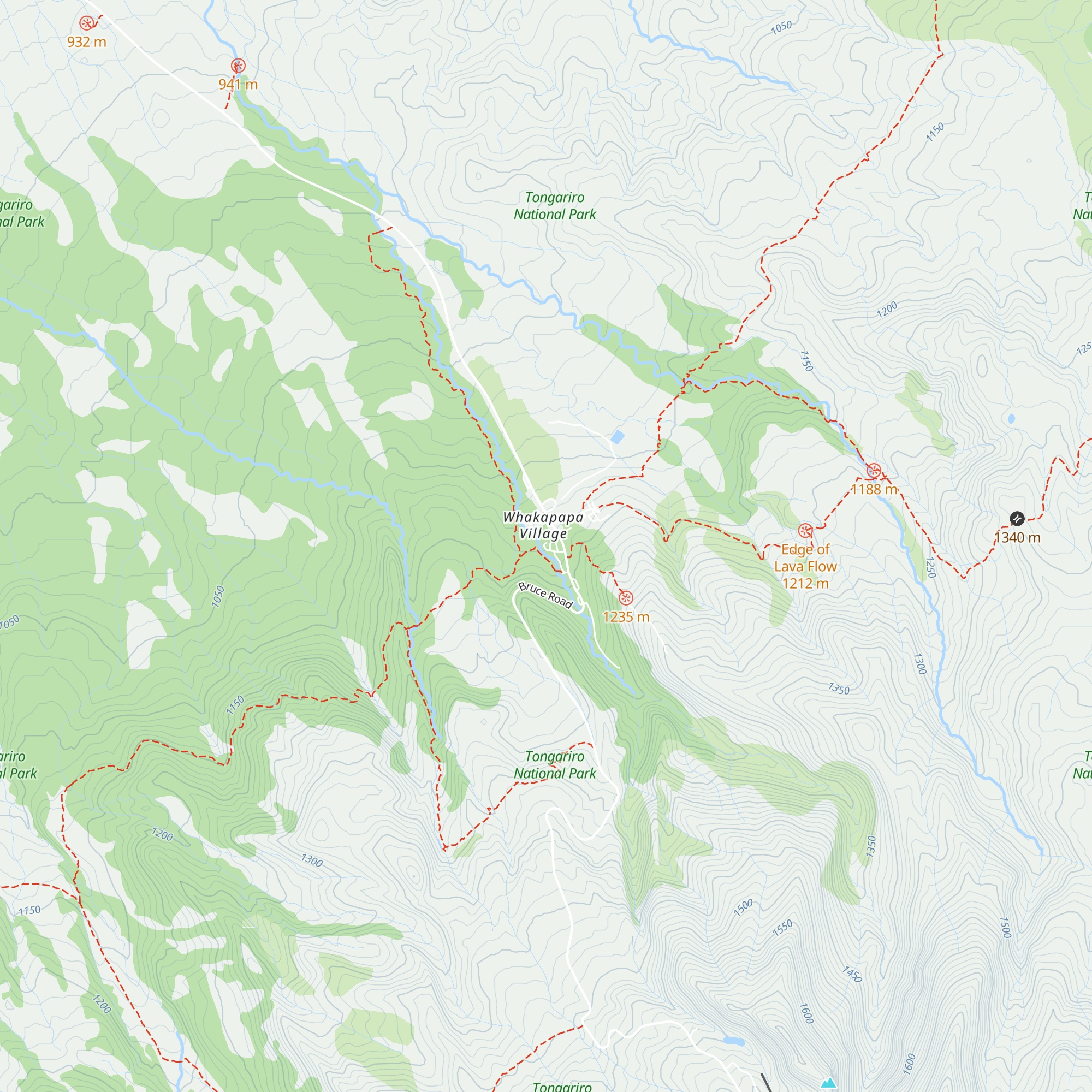 Whakapapa Holiday Park cabins and lodge map