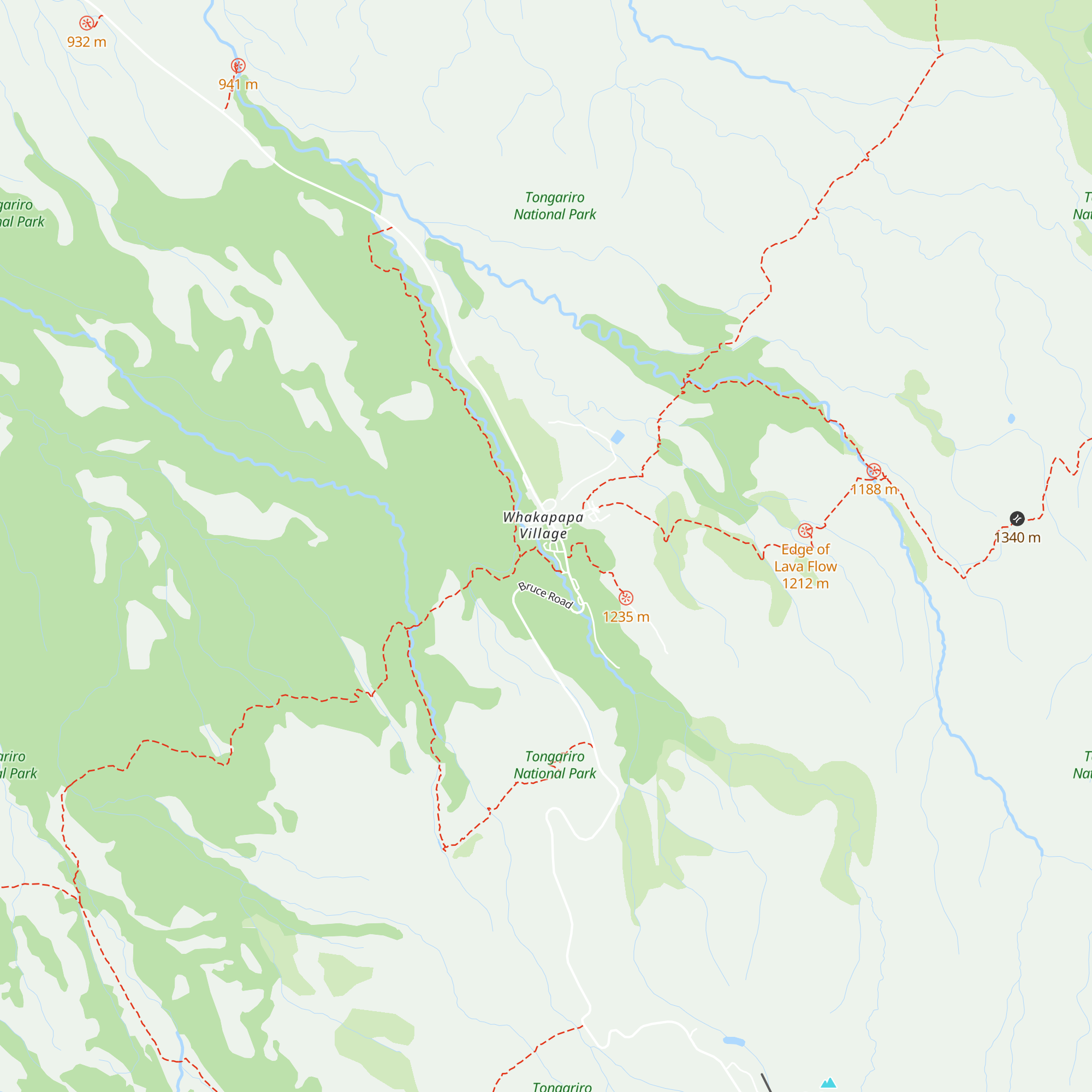 Whakapapa Holiday Park cabins and lodge map