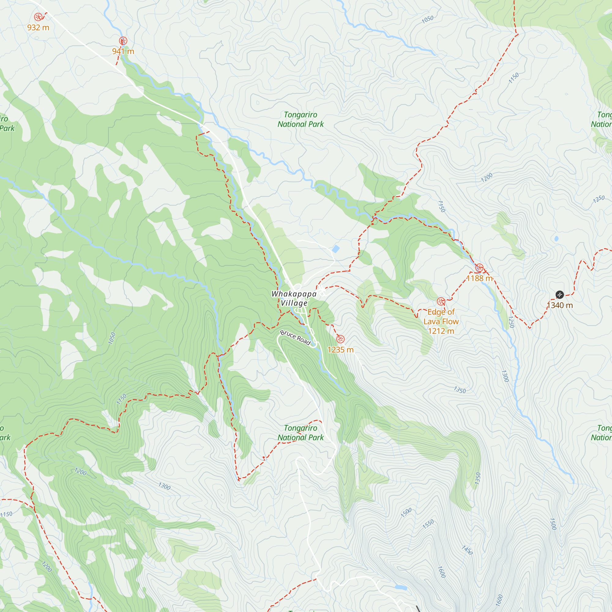 Tongariro National Park Visitor Centre map