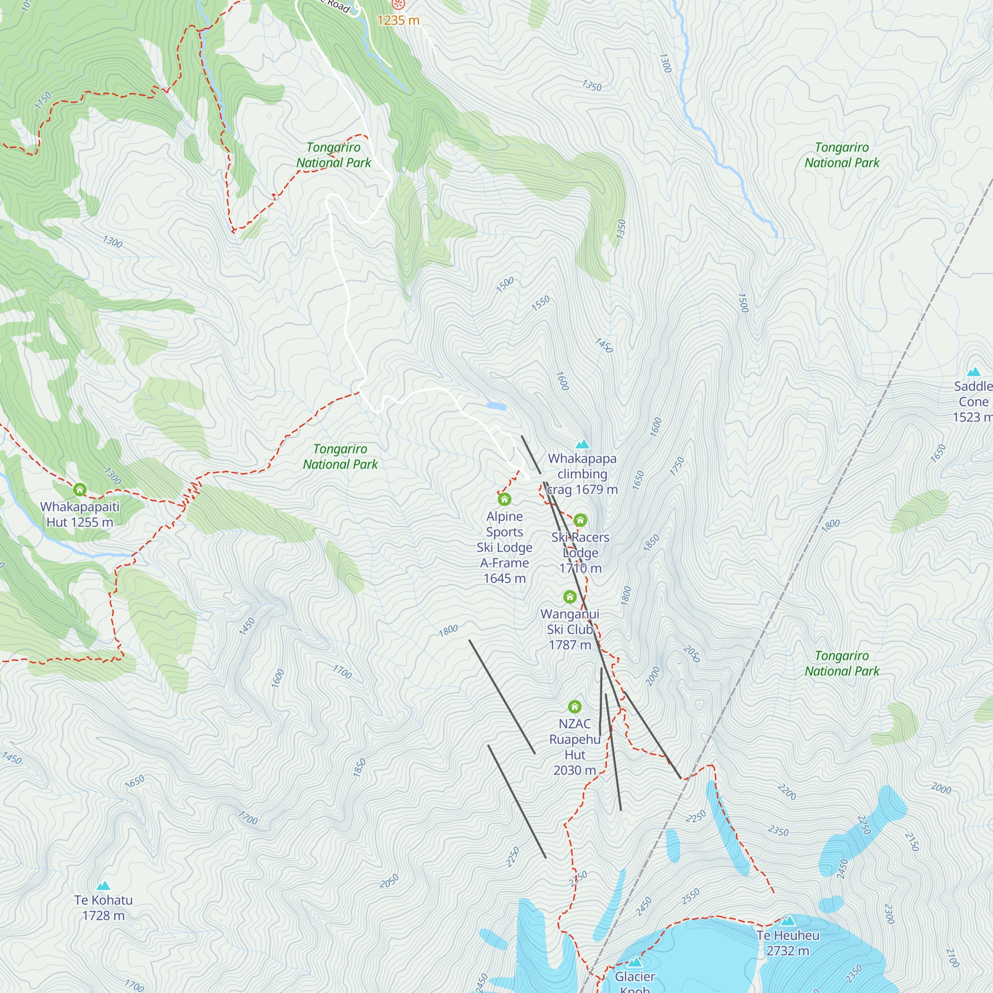 Alpine Sports Ski Lodge Ruapehu map