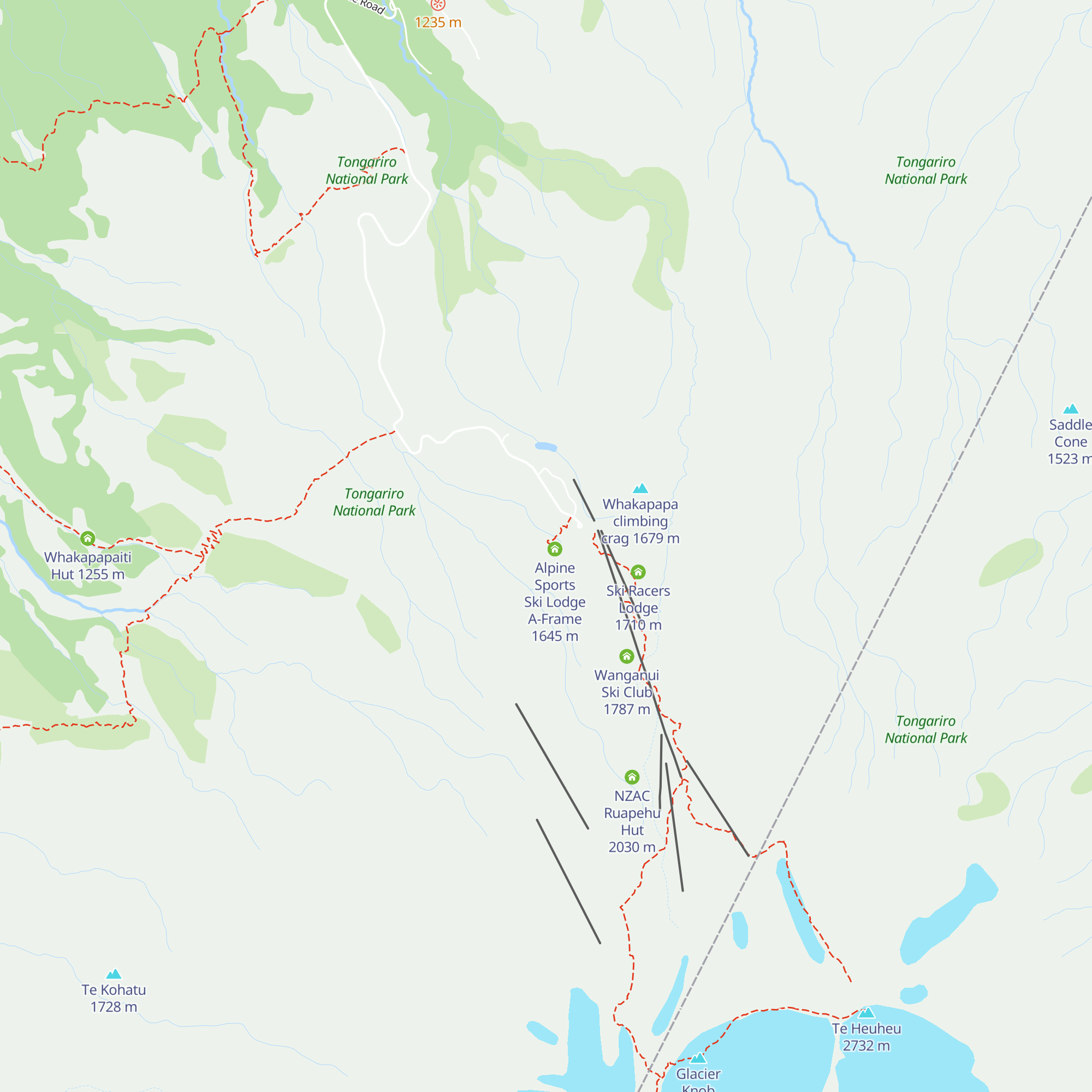 Alpine Sports Ski Lodge Ruapehu map