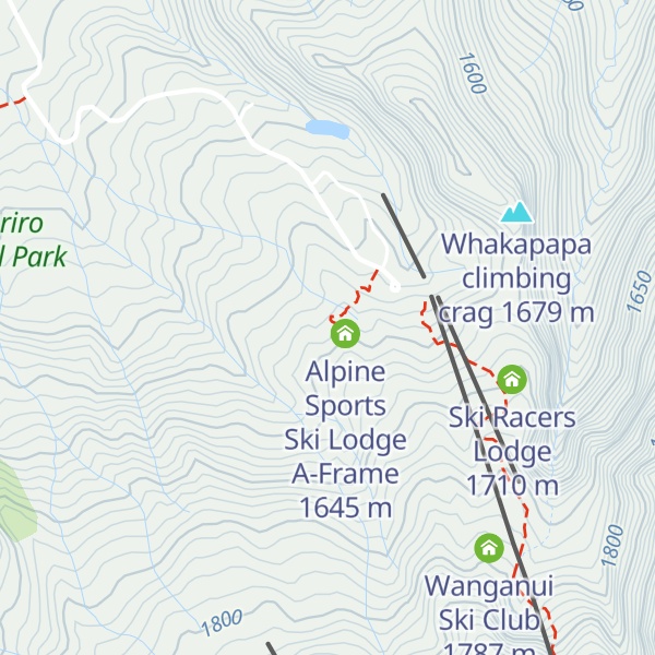 Map of Alpine Sports Ski Lodge Ruapehu