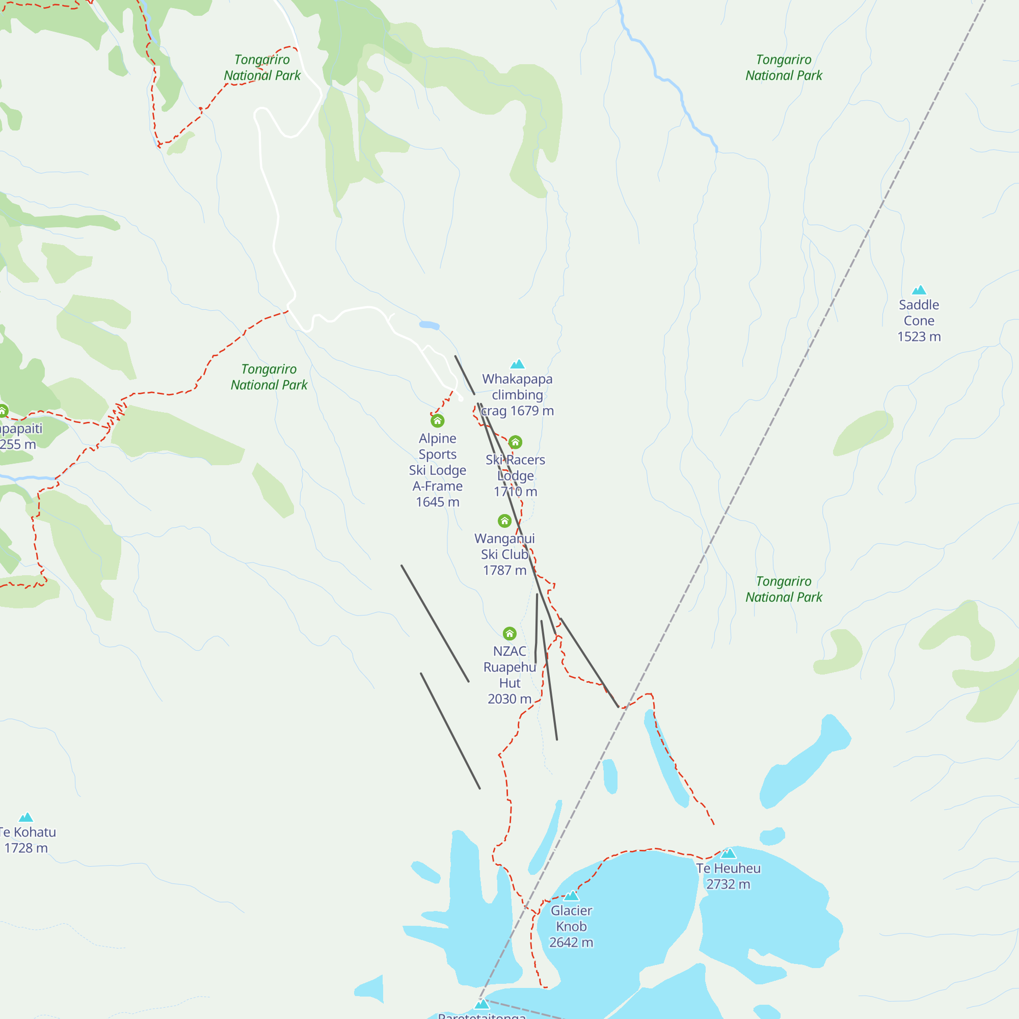 Ruapehu Ski Club Hut map