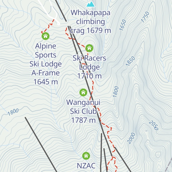 Map of Ruapehu Ski Club Hut