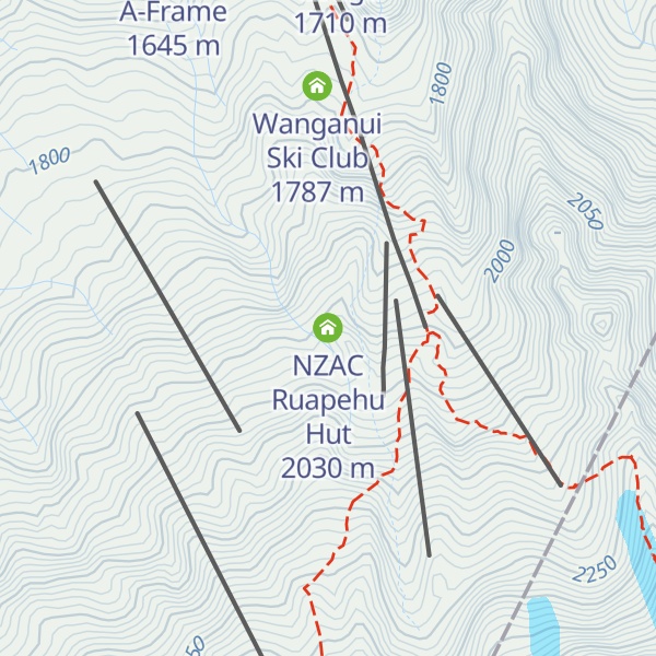 Map of NZAC Ruapehu Hut