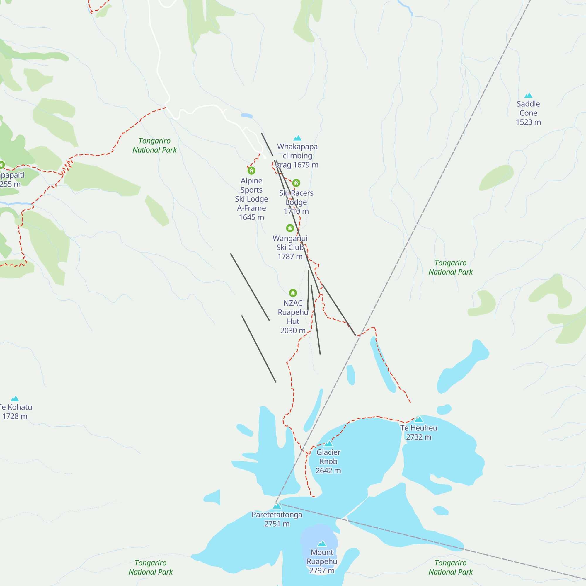 NZAC Ruapehu Hut map