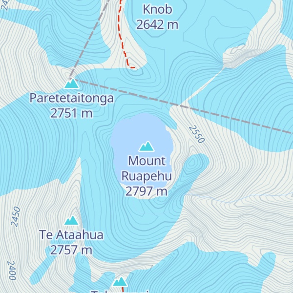 Map of Mount Ruapehu