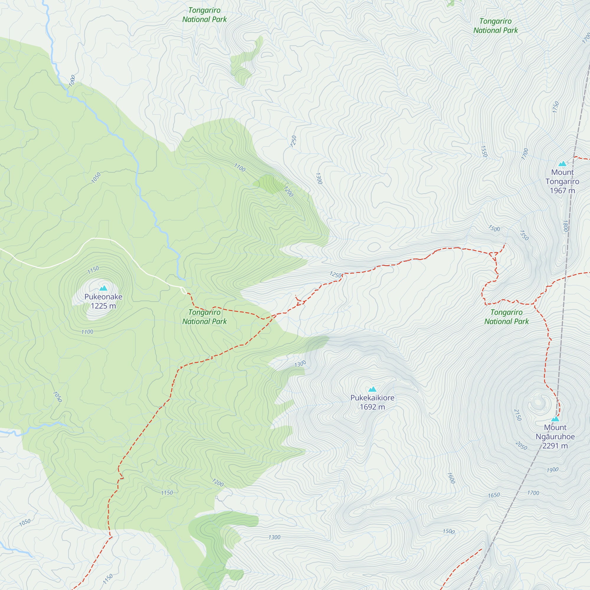 Mangatepopo Hut map