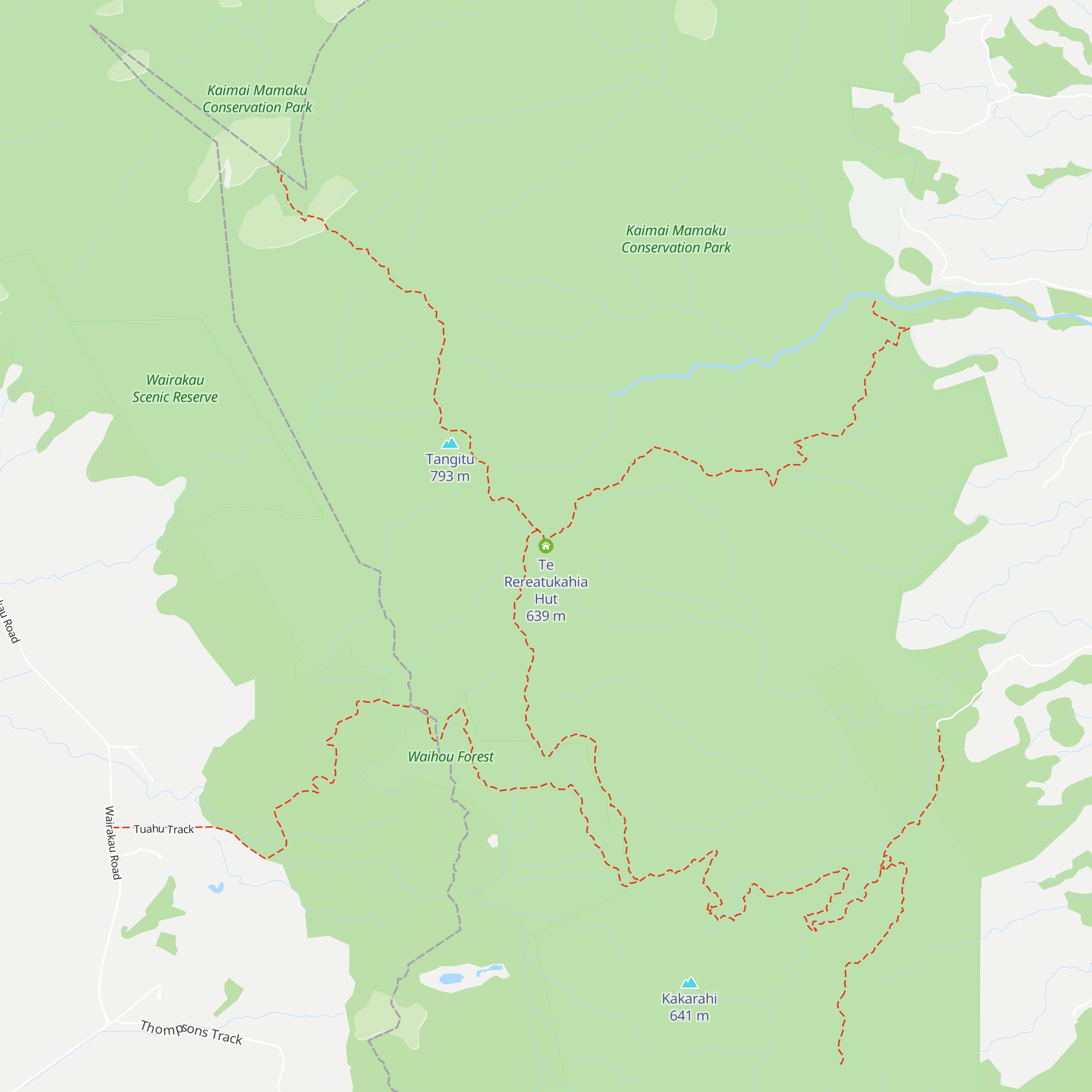Te Rereatukahia Hut map