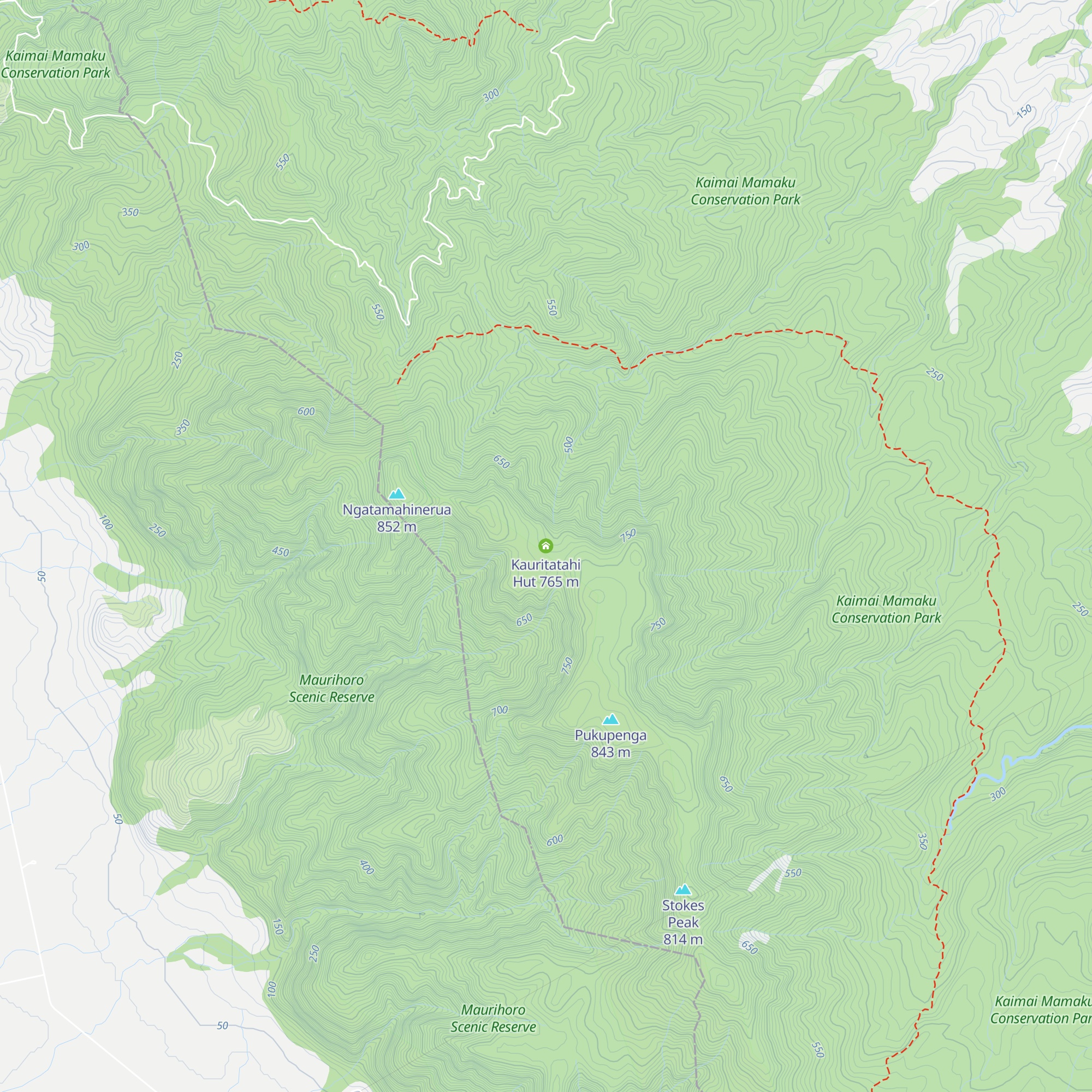 Kauritatahi Hut map