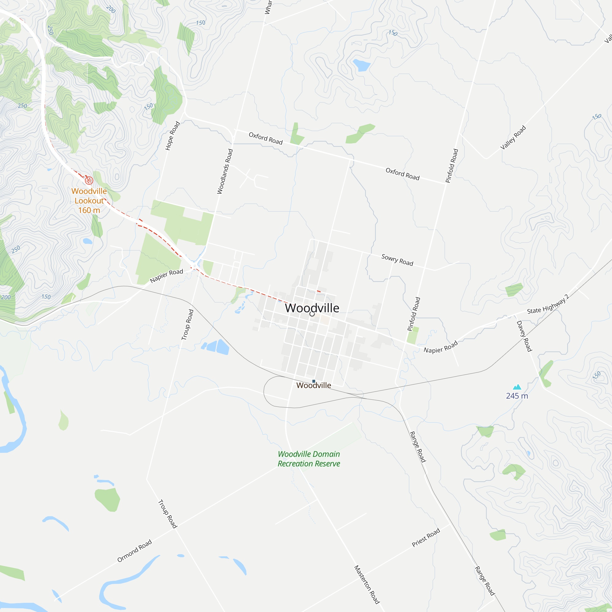 Woodville i-SITE map